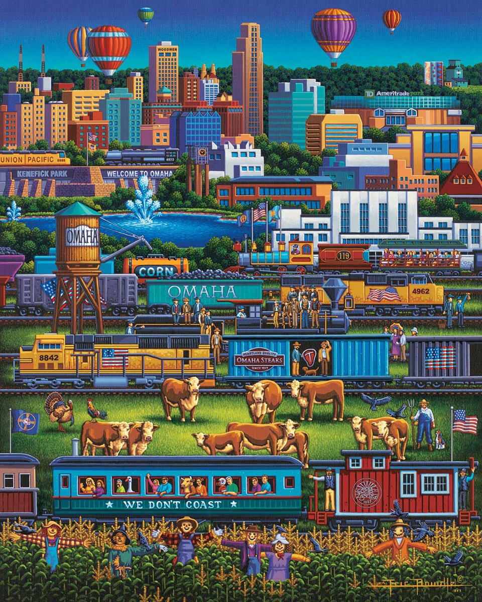 Omaha Trains Americana Jigsaw Puzzle