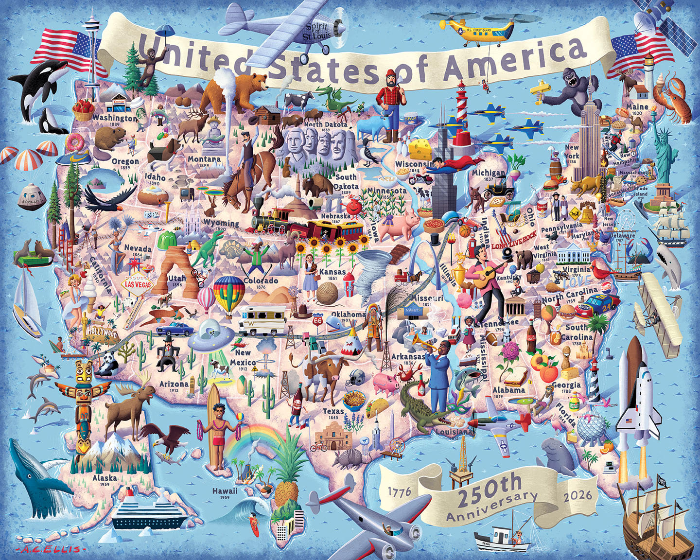 America the Beautiful - 250th Anniversary Maps & Geography