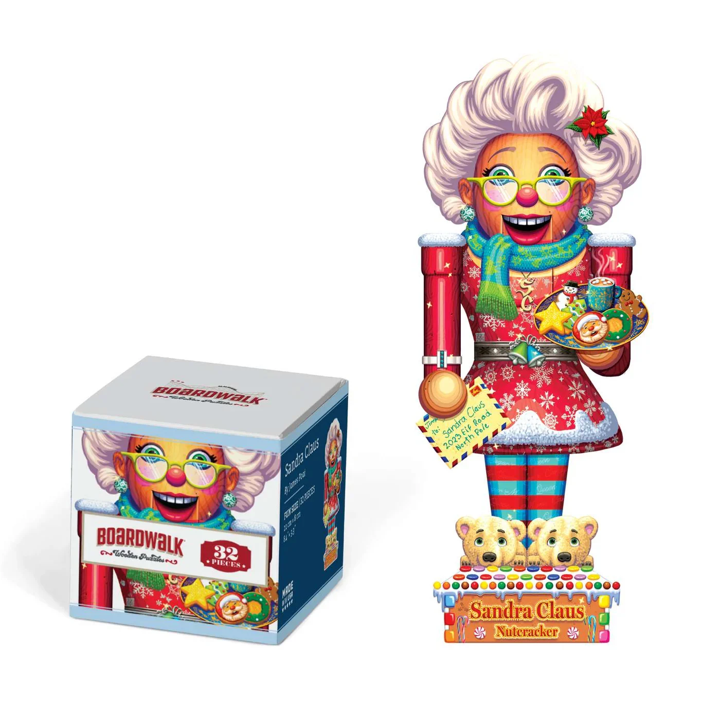 Sandra Claus Nutcracker - Wood Puzzle Christmas