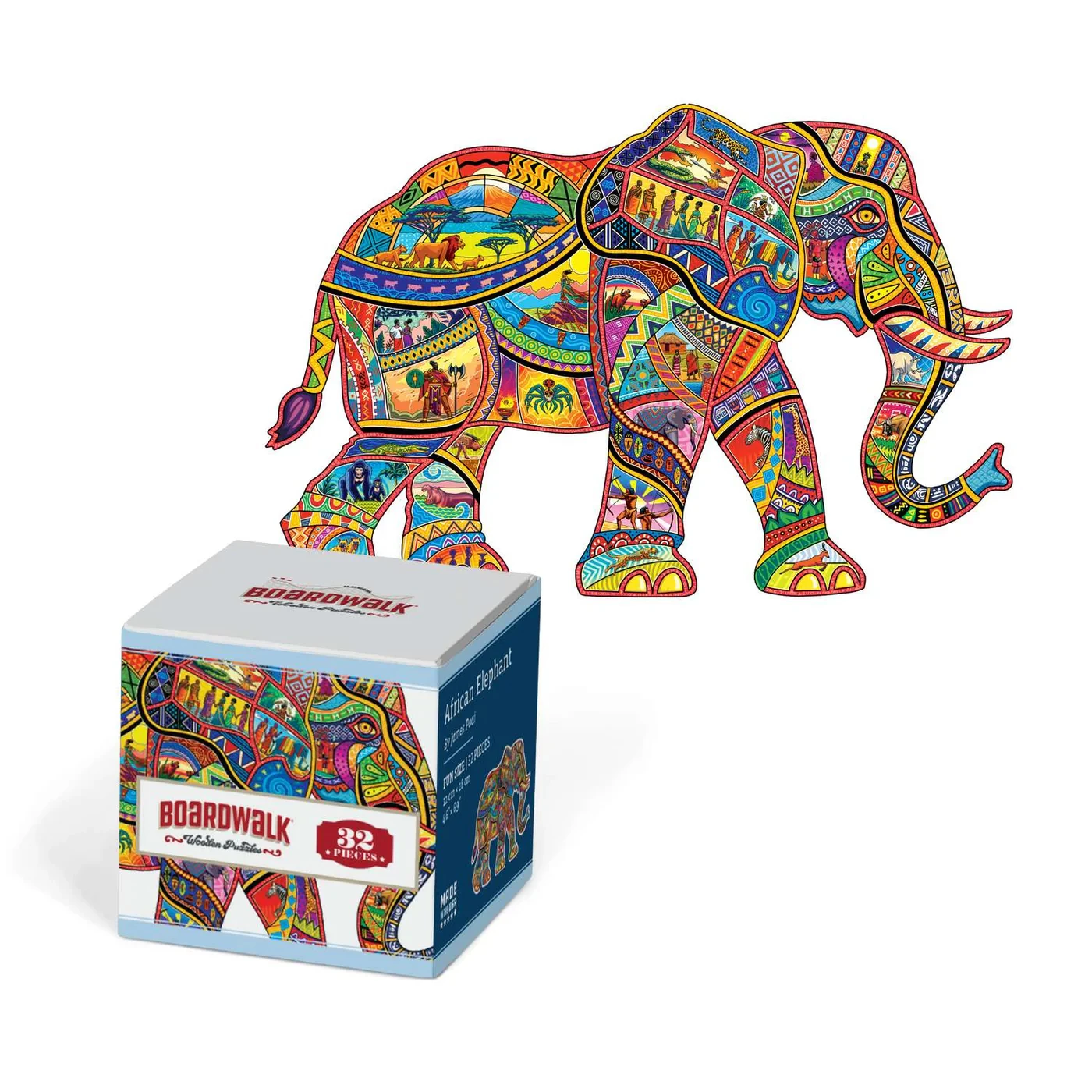 African Elephant - Wood Puzzle Elephant
