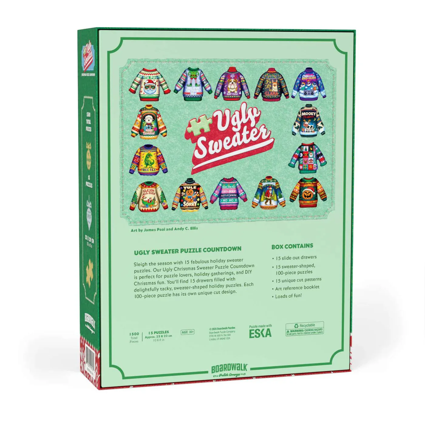 Ugly Sweater Christmas Countdown - 15 Puzzles