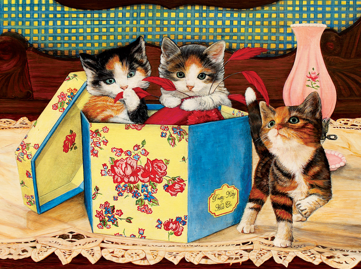 Hat Box Cats Jigsaw Puzzle