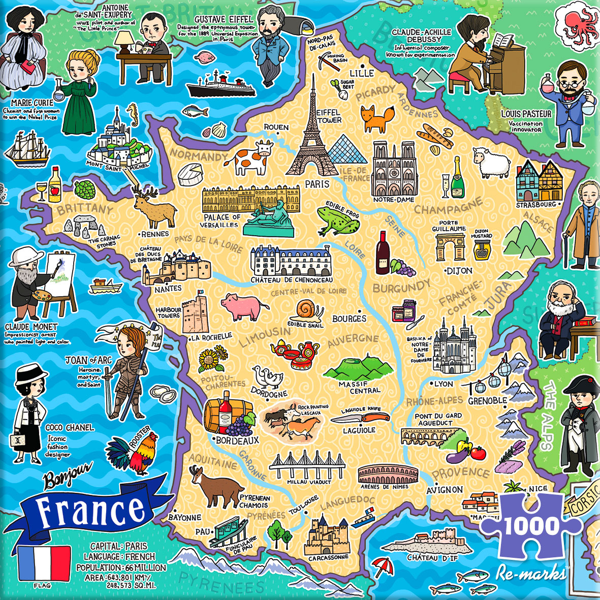 Map of France Maps & Geography Jigsaw Puzzle