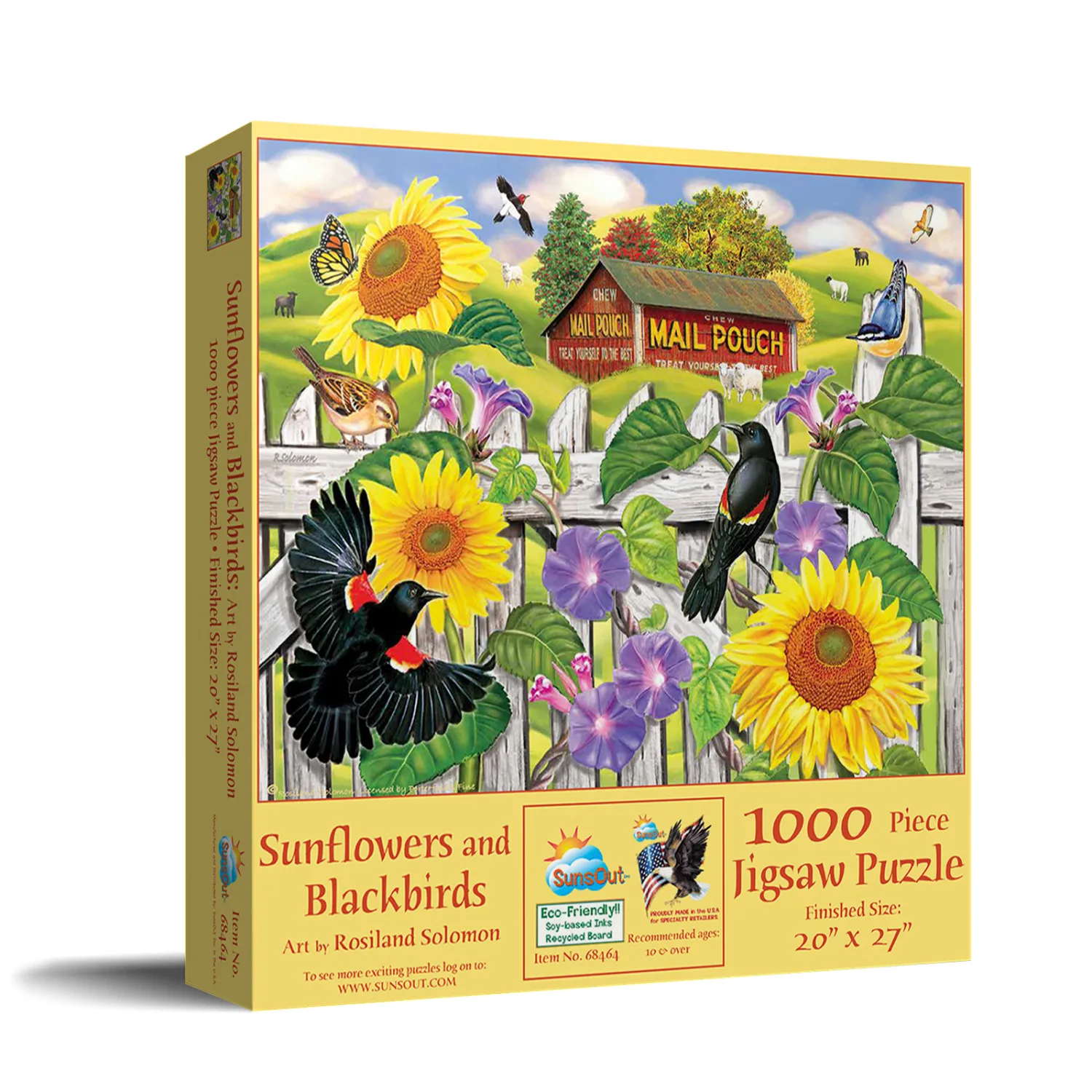 Sunflowers and Blackbirds