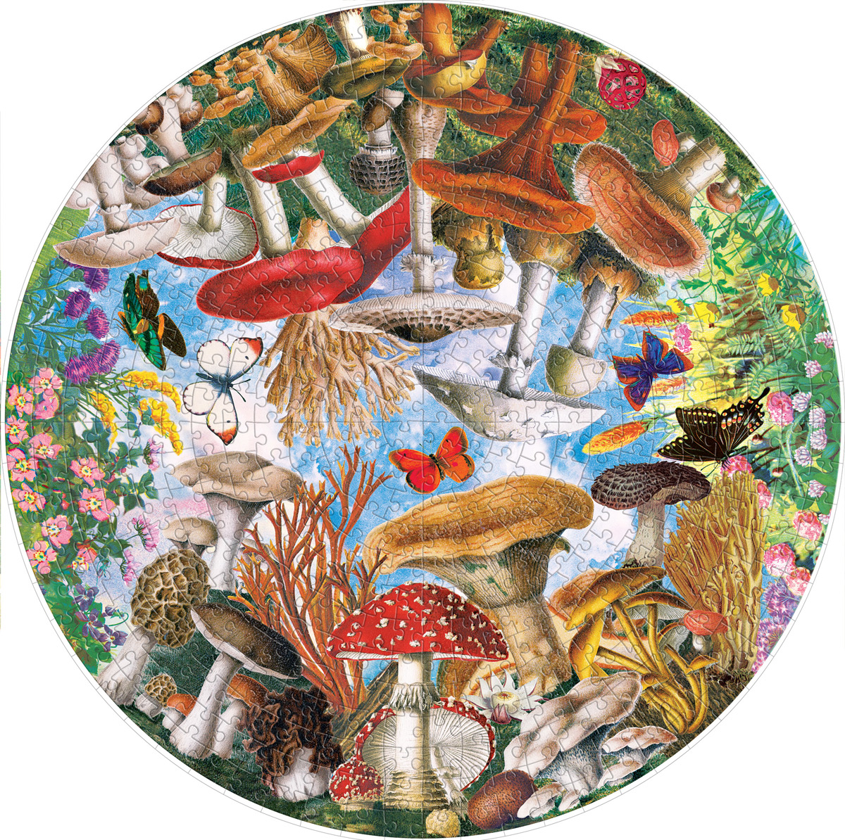 Mushrooms and Butterflies Butterflies and Insects Jigsaw Puzzle