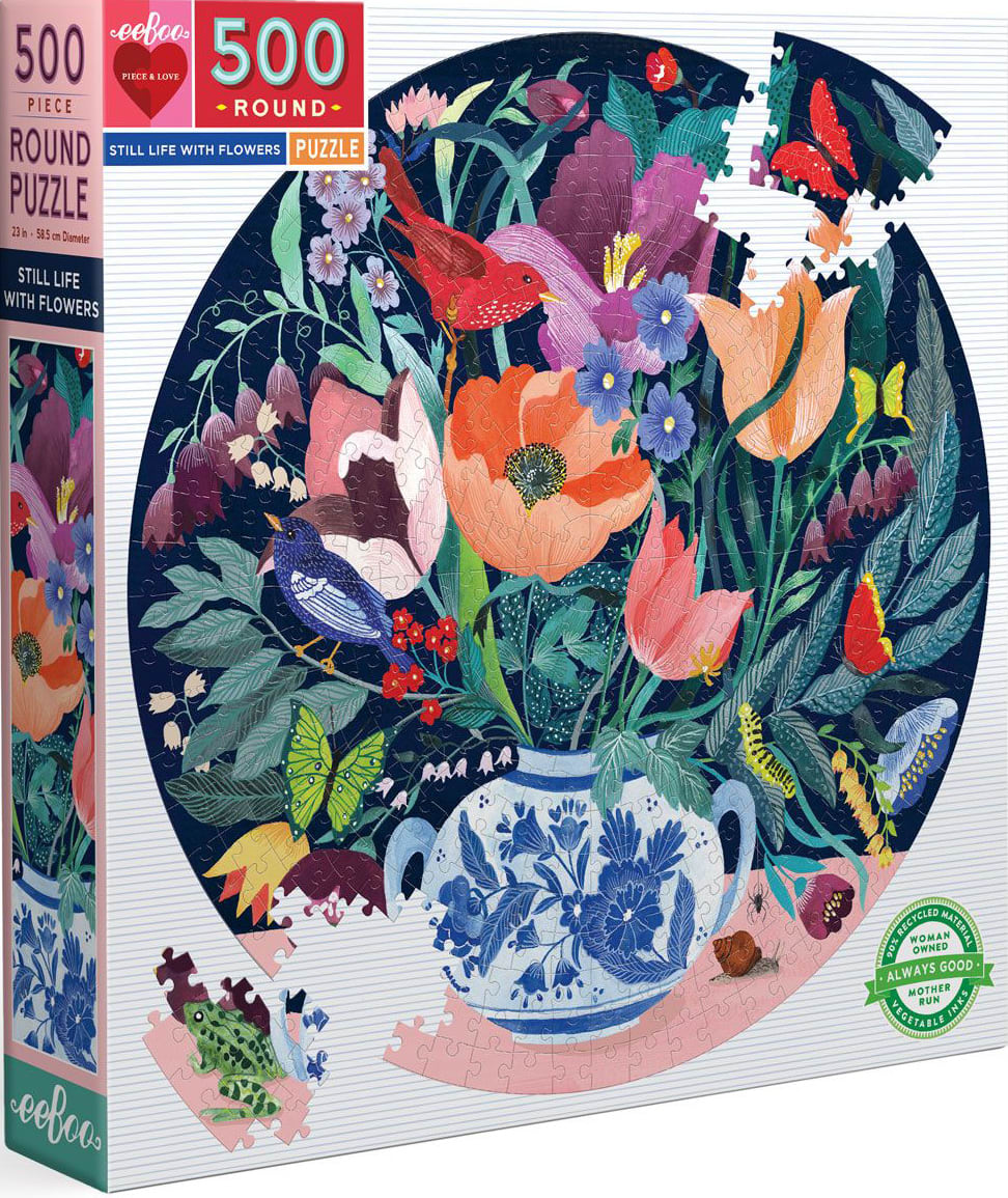 Still Life With Flowers Birds
