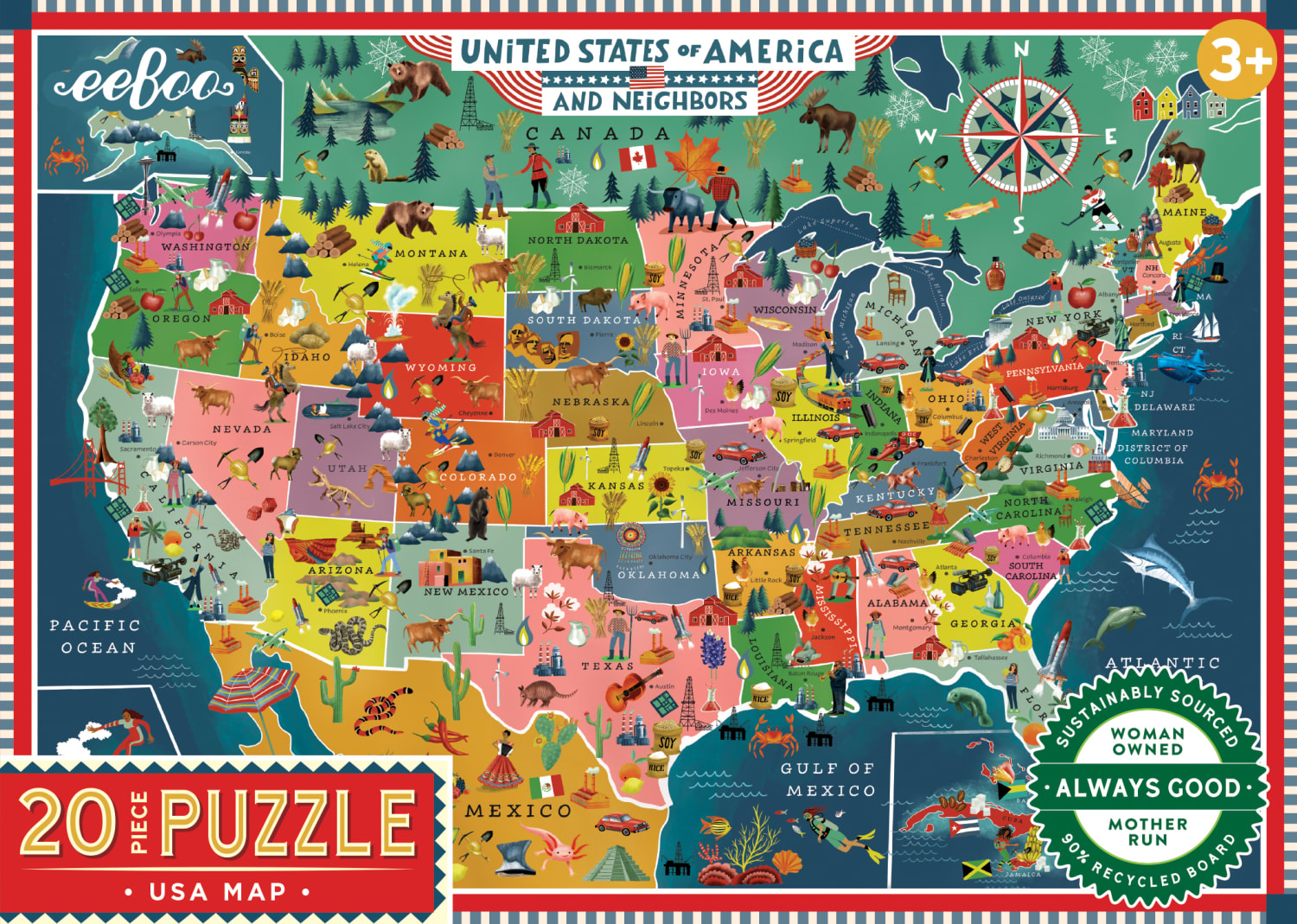 USA Map Educational