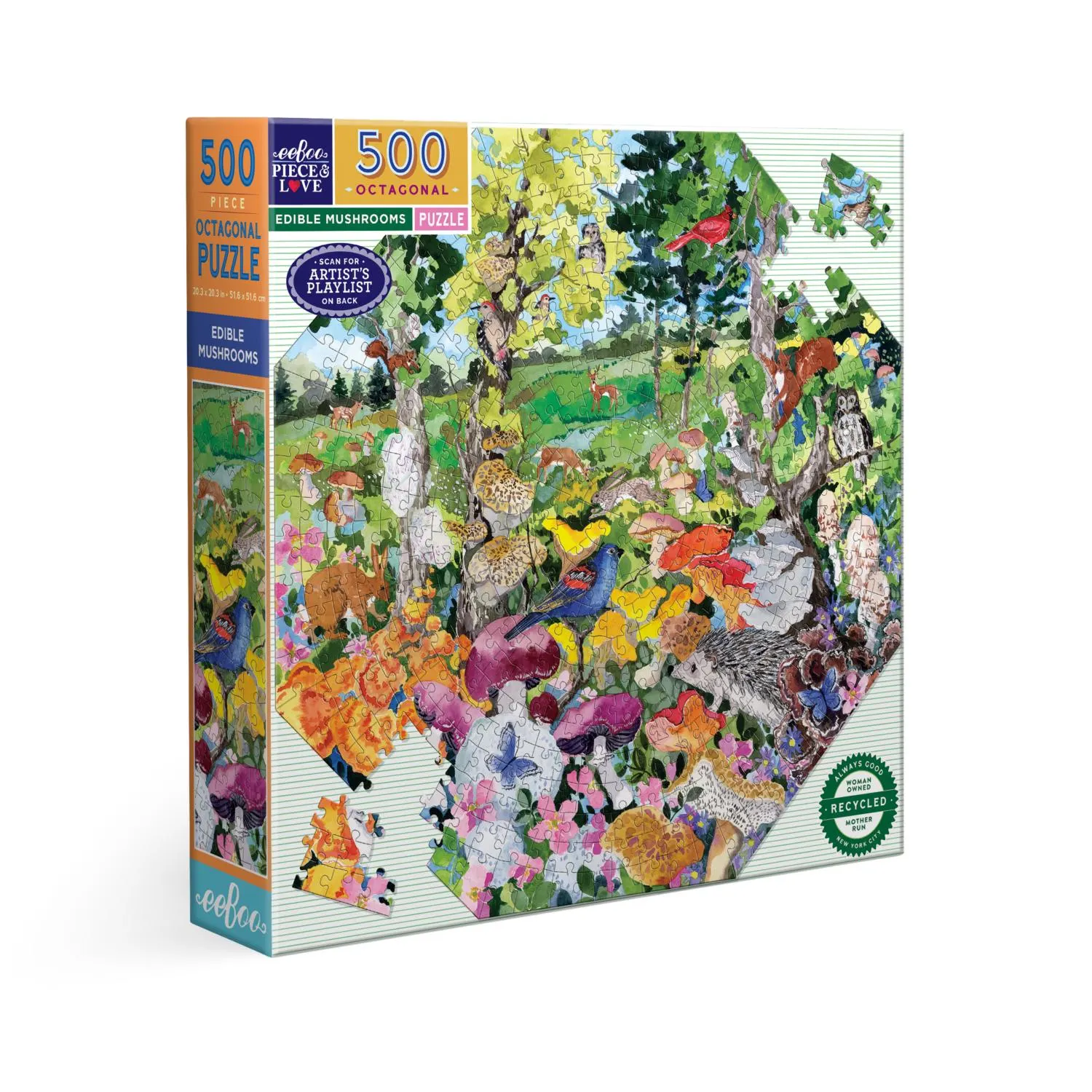 Edible Mushrooms Octagon Puzzle Flower & Garden