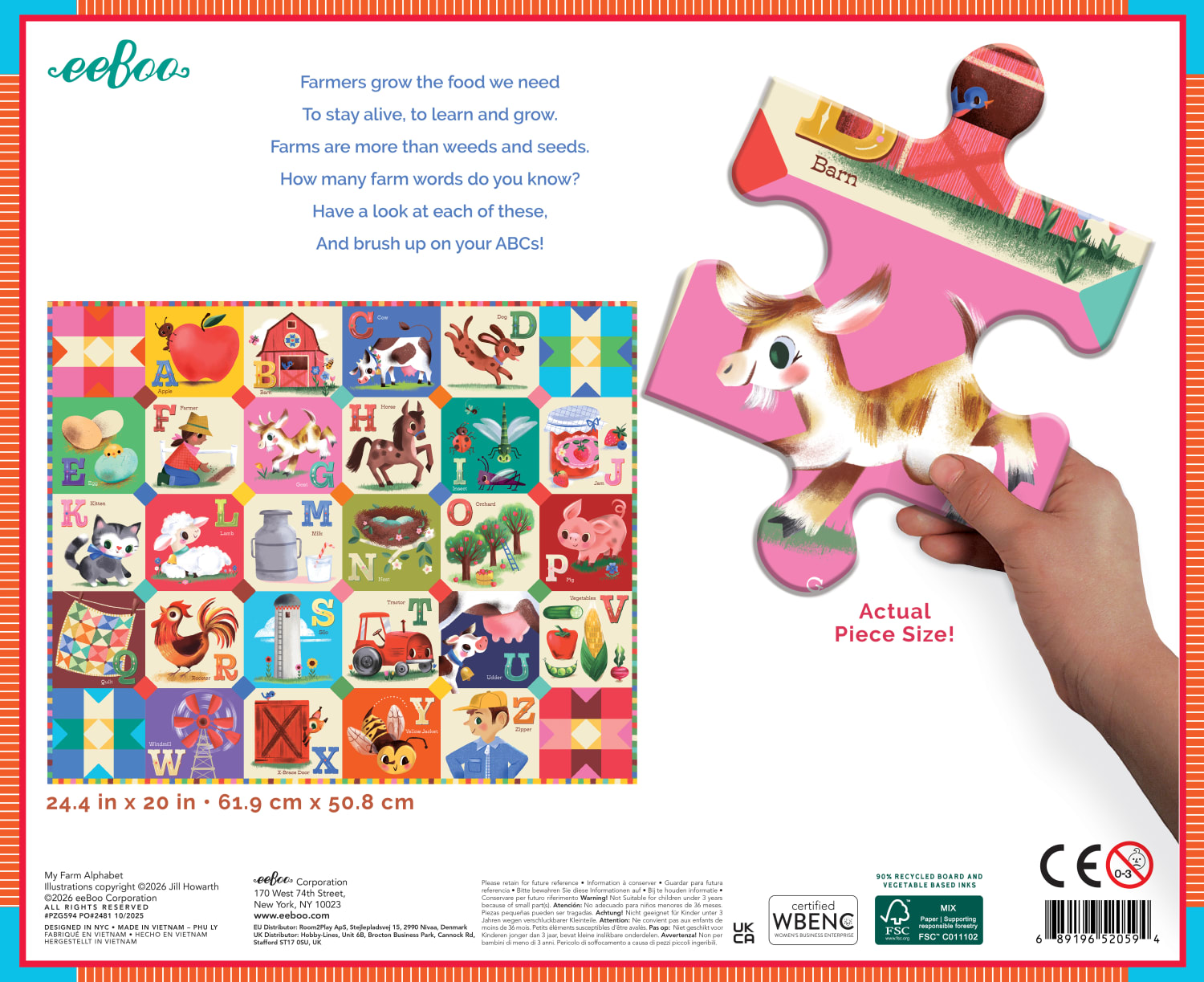 My Farm Alphabet 36 Piece  Giant Puzzle