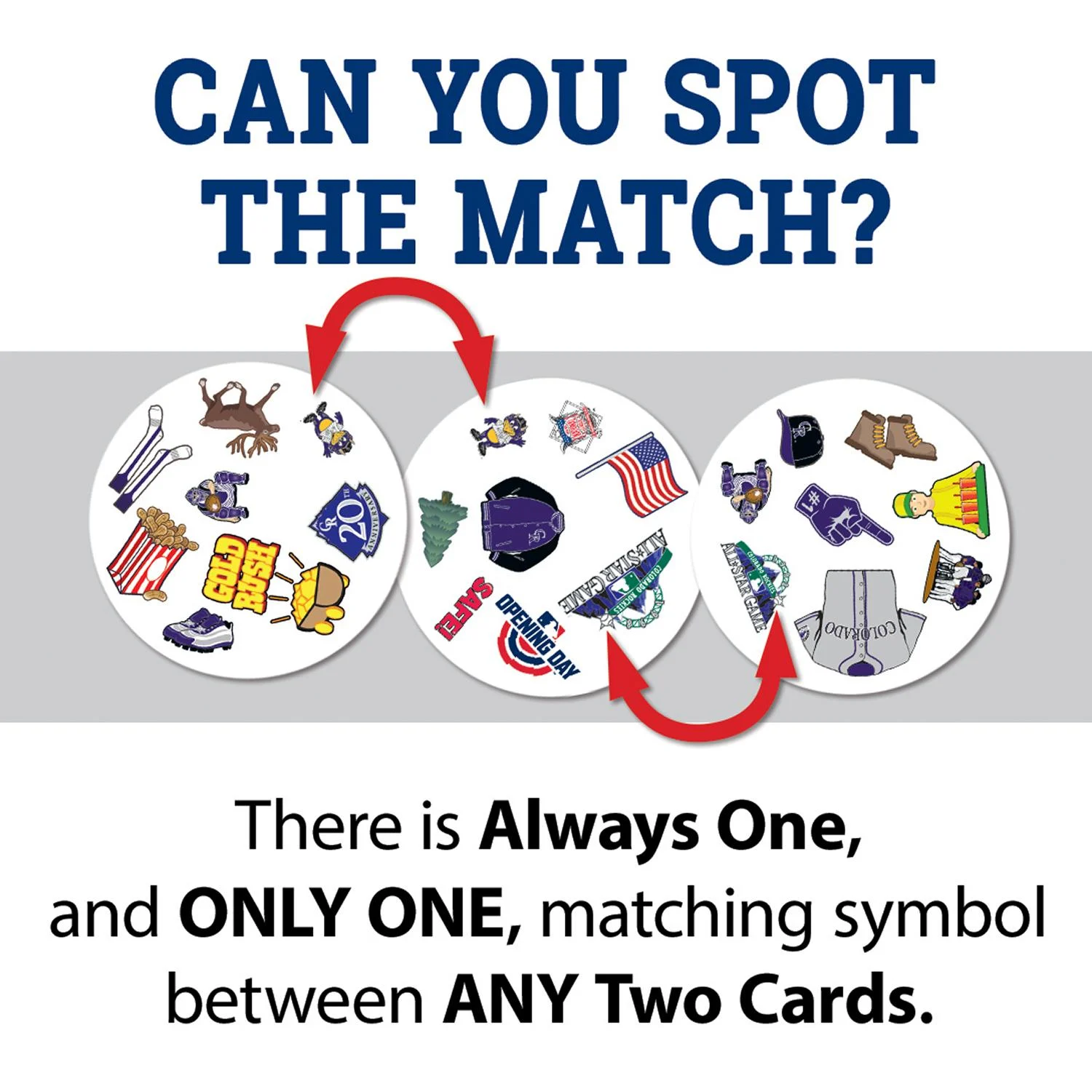 Colorado Rockies MLB Spot It! Game