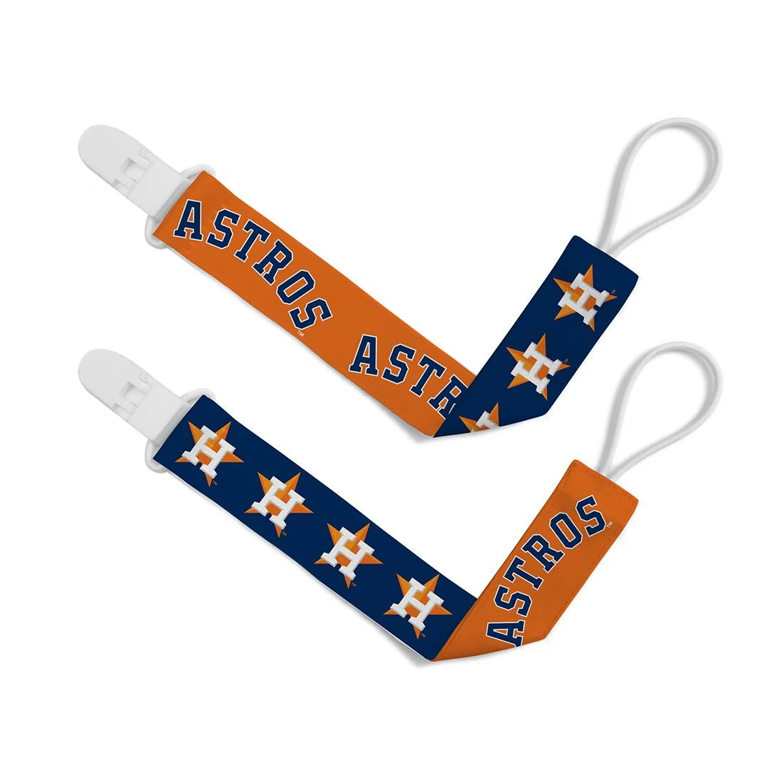 Houston Astros MLB Pacifier Clip 2-Pack