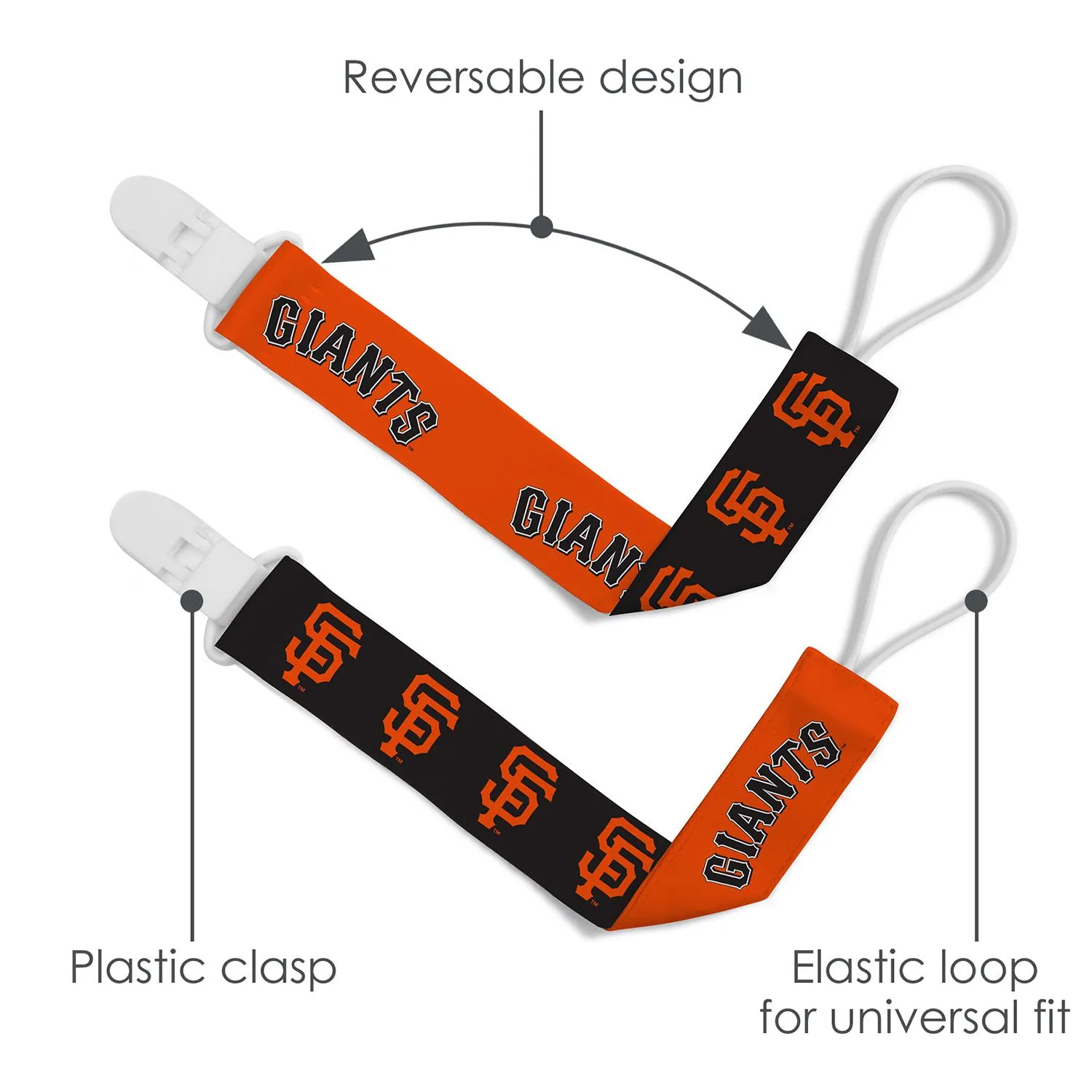 San Francisco Giants MLB Pacifier Clip 2-Pack