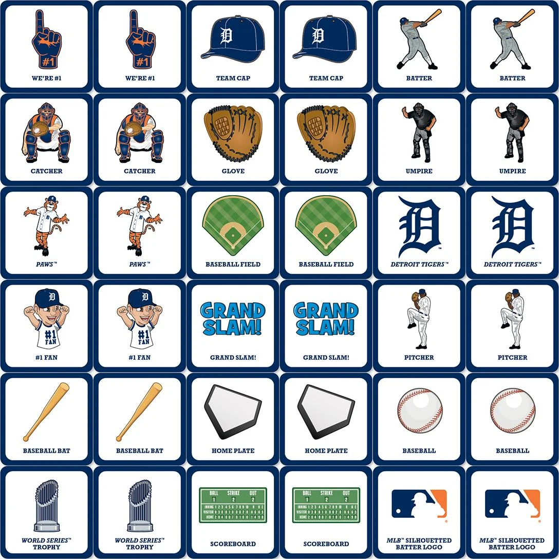 Detroit Tigers MLB Matching Game
