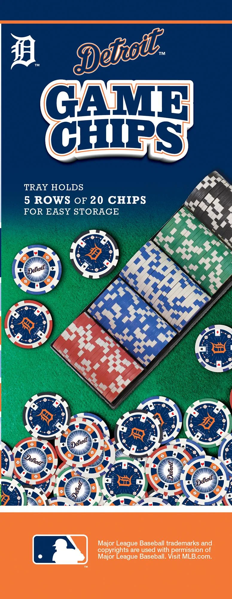 Detroit Tigers MLB Poker Chips 100pc