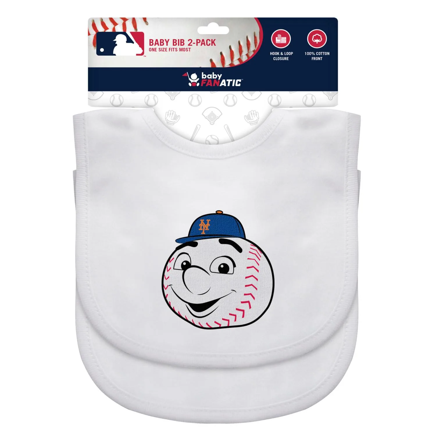 New York Mets MLB Mr. Met Baby Bibs 2-Pack