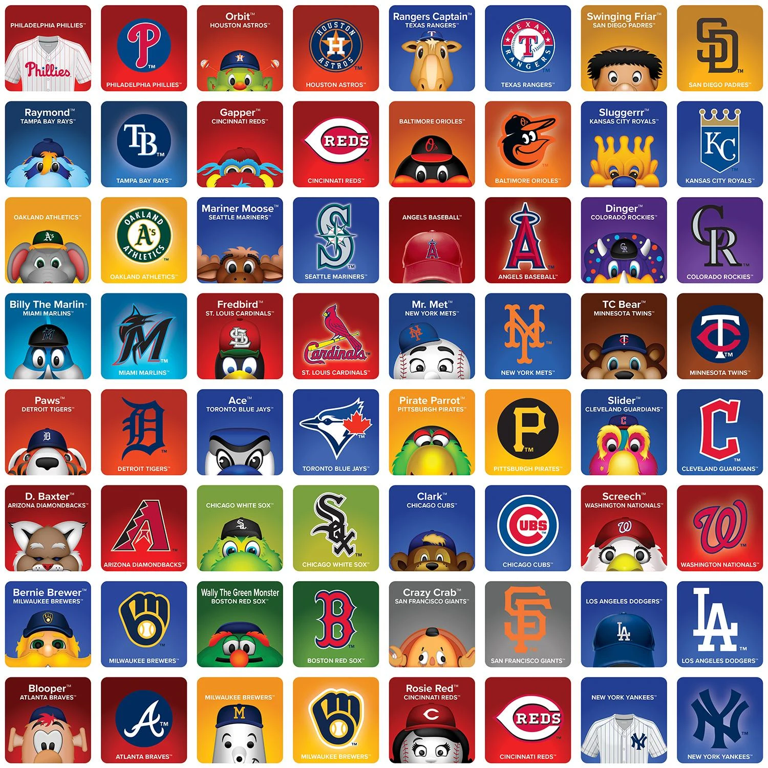 MLB - Mascots Matching Game - Scratch and Dent