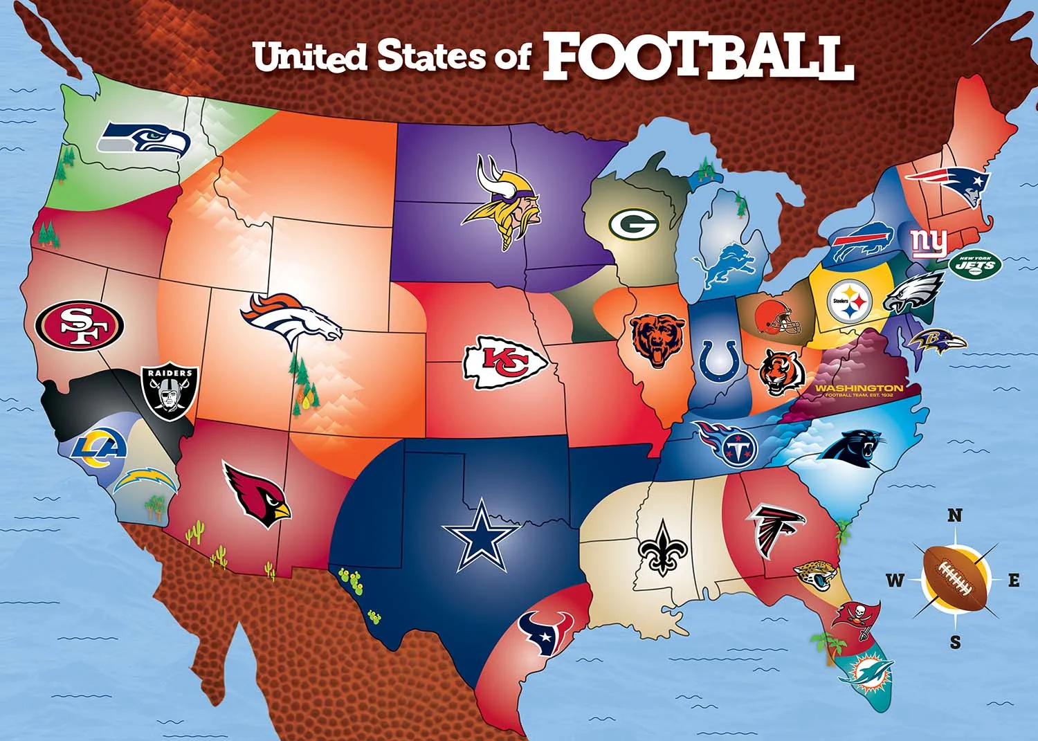NFL USA Map Sports