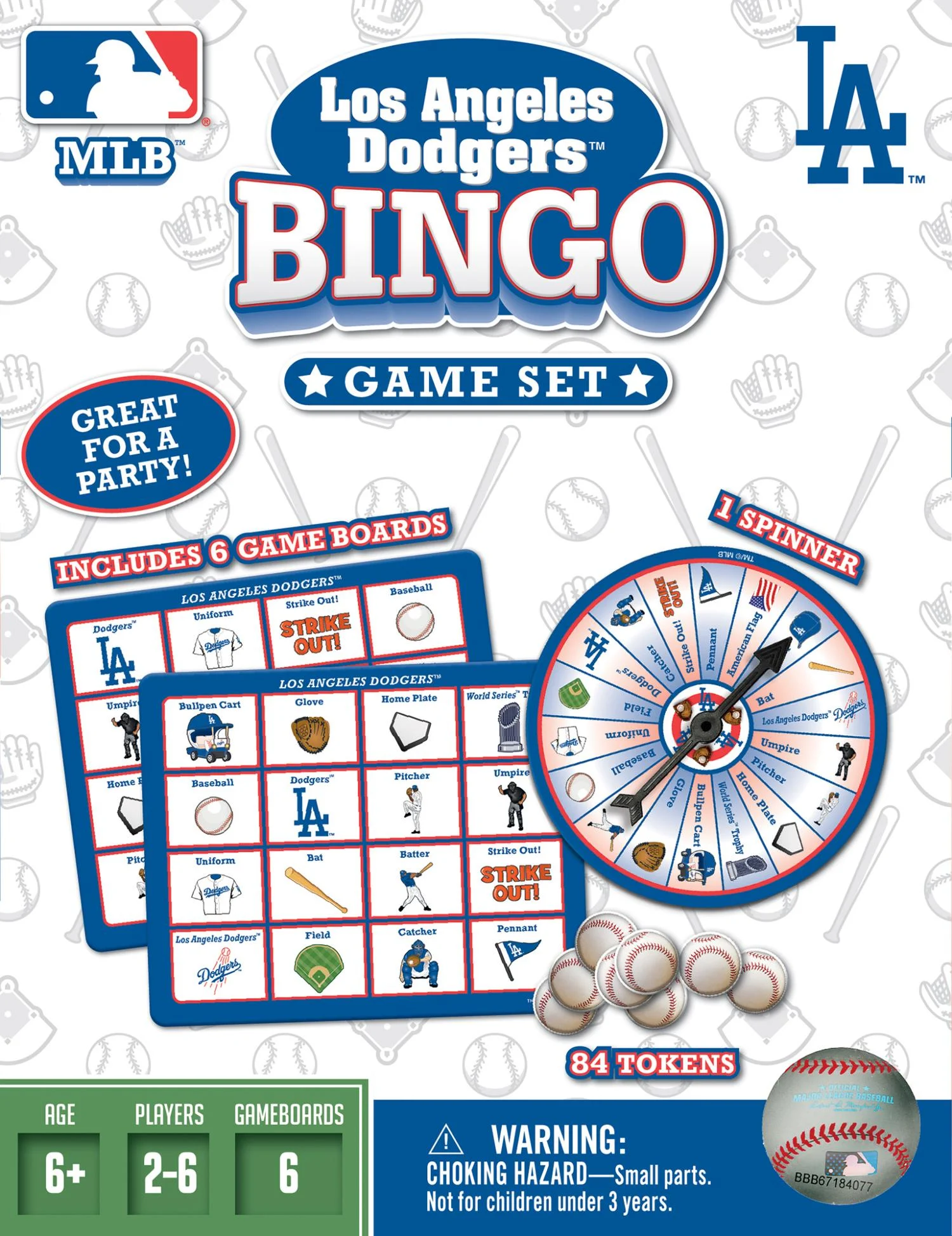 Los Angeles Dodgers MLB Bingo Game