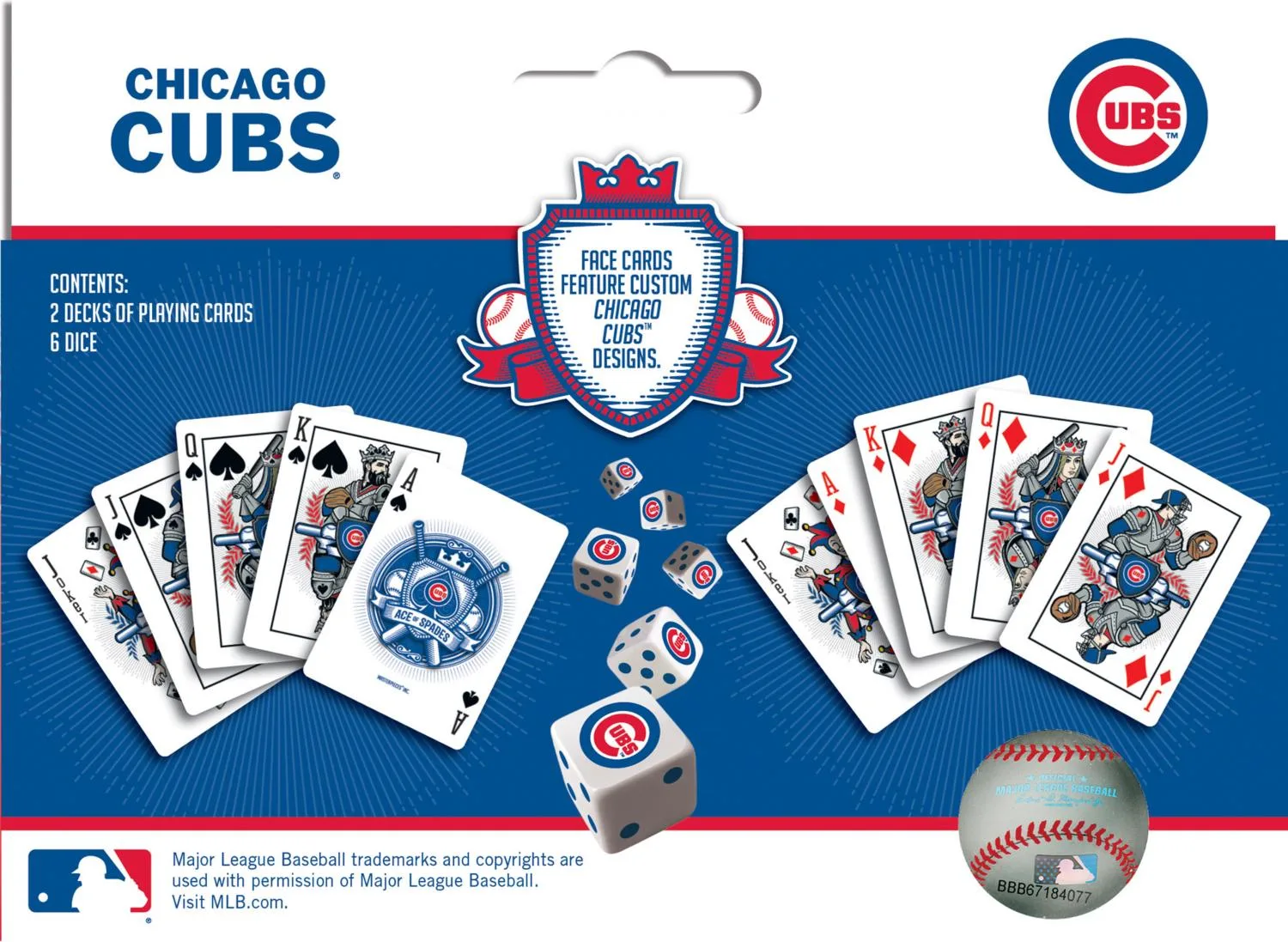 Chicago Cubs MLB 2-pack Playing Cards & Dice Set