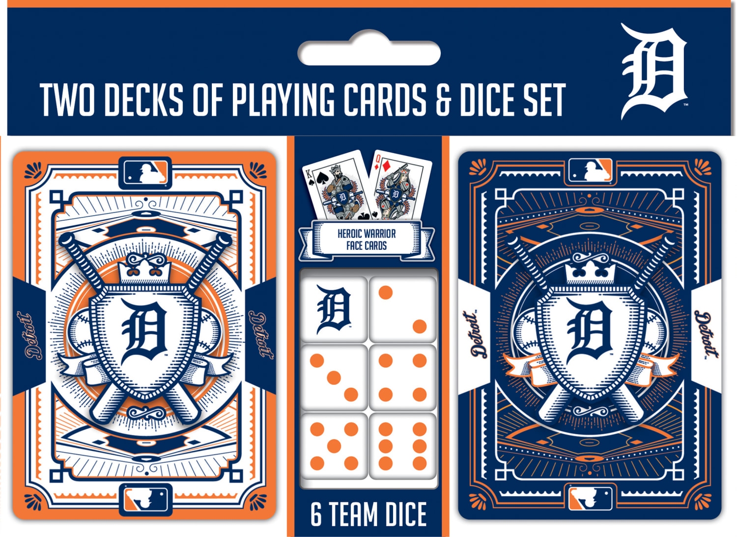 Detroit Tigers MLB 2-pack Playing Cards & Dice Set