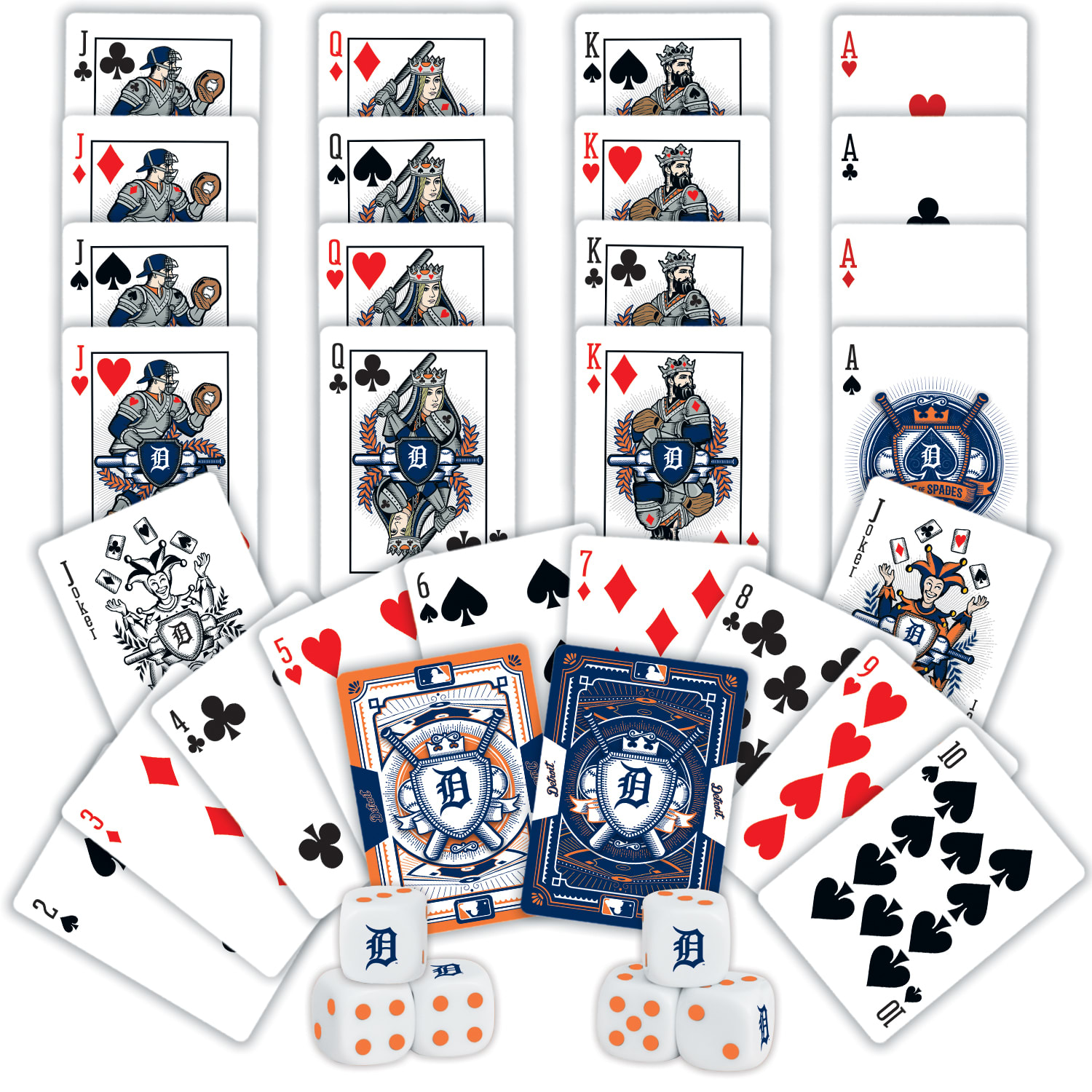 Detroit Tigers MLB 2-pack Playing Cards & Dice Set