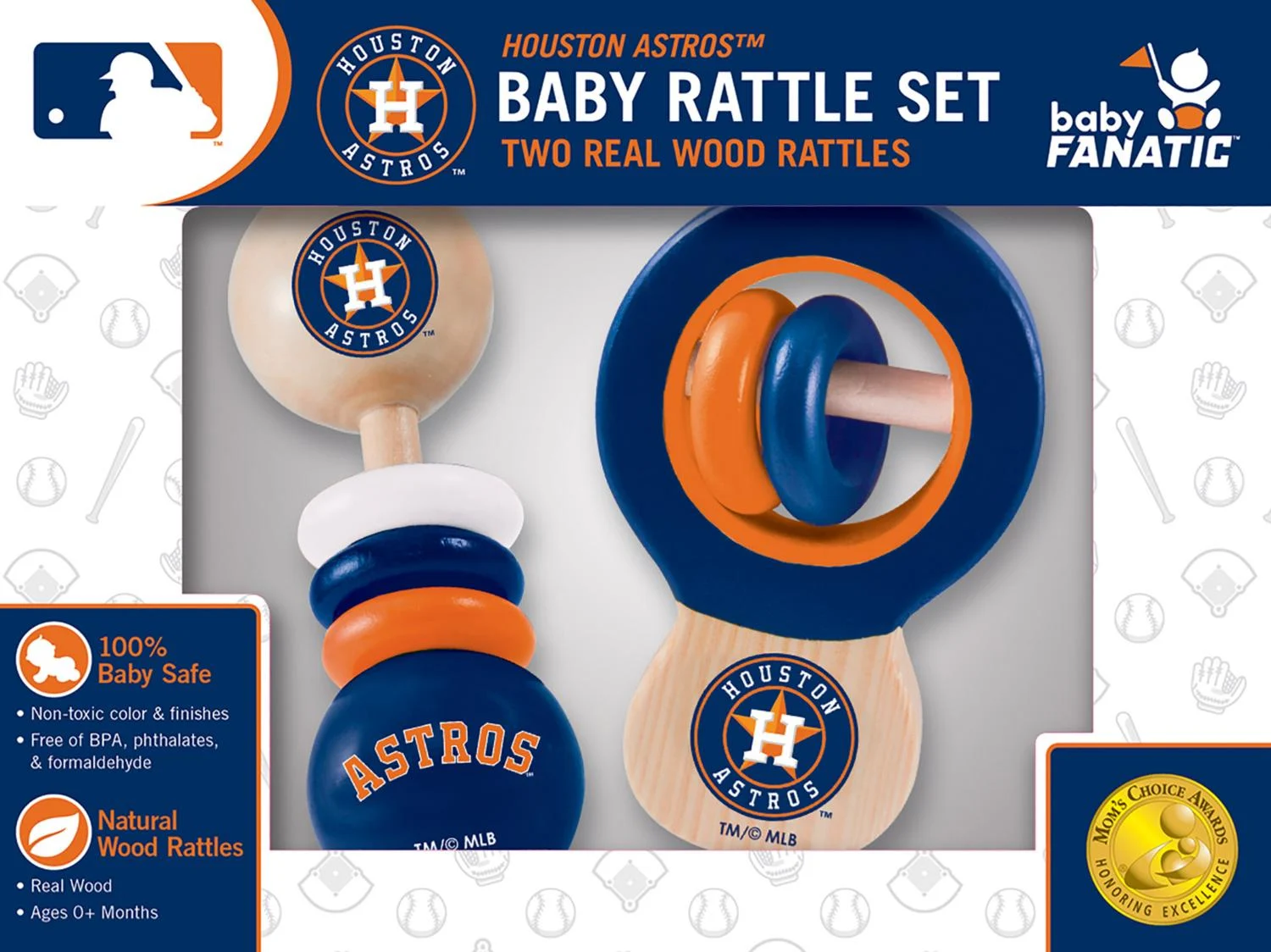 Houston Astros MLB Wood Rattle 2-Pack