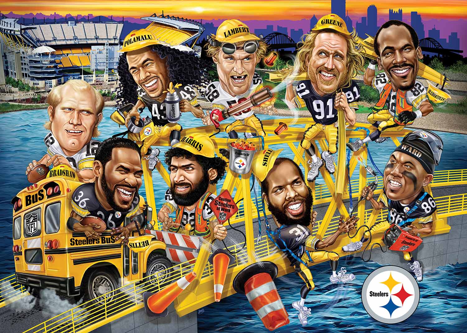 Pittsburgh Steelers NFL All - Time Greats Sports Jigsaw Puzzle