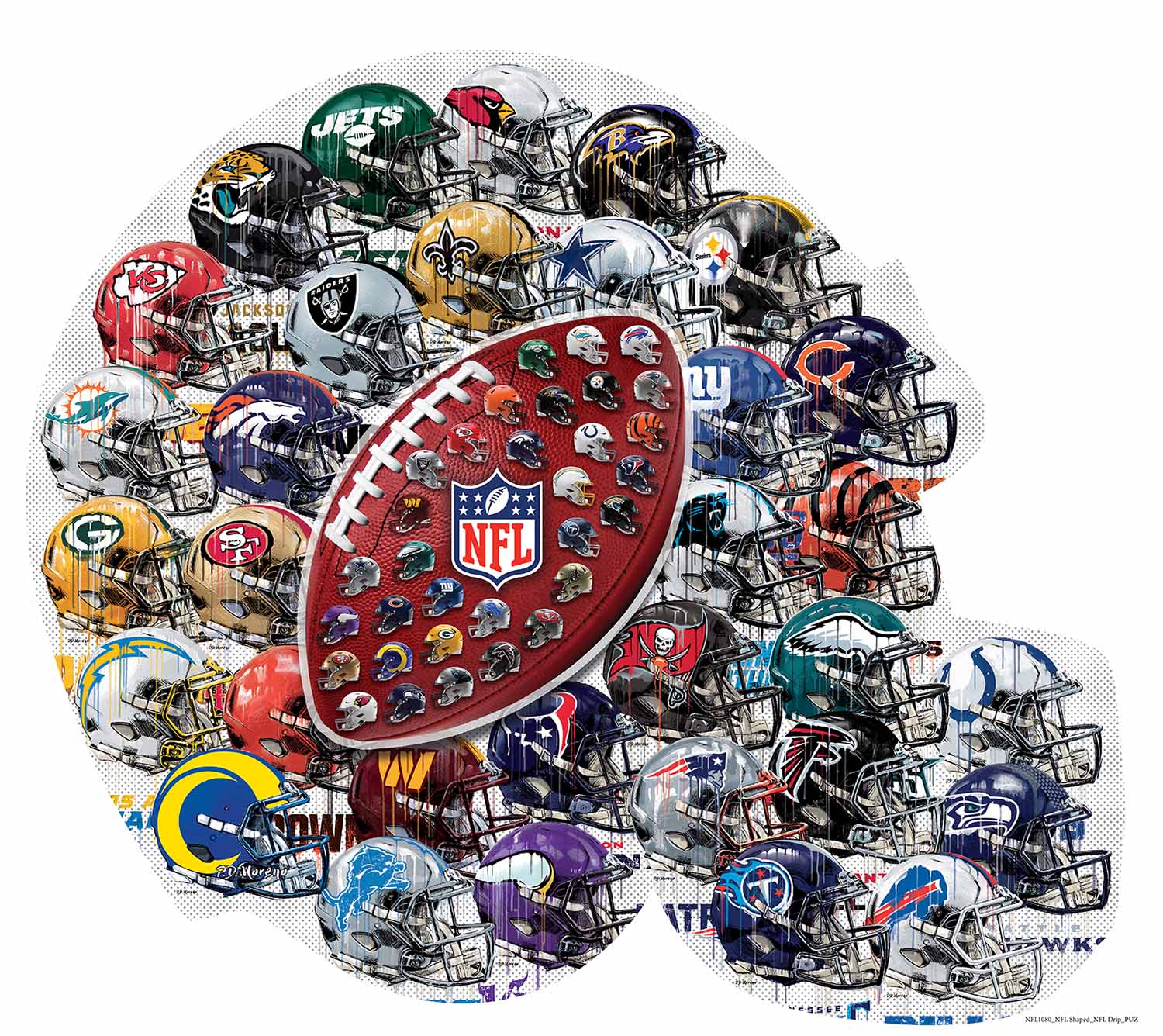 Drip Art Helmet Sports Shaped Puzzle