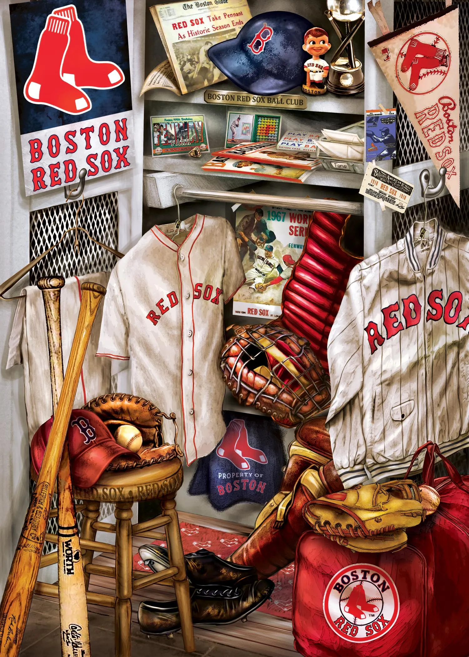 Boston Red Sox MLB Locker Room Sports