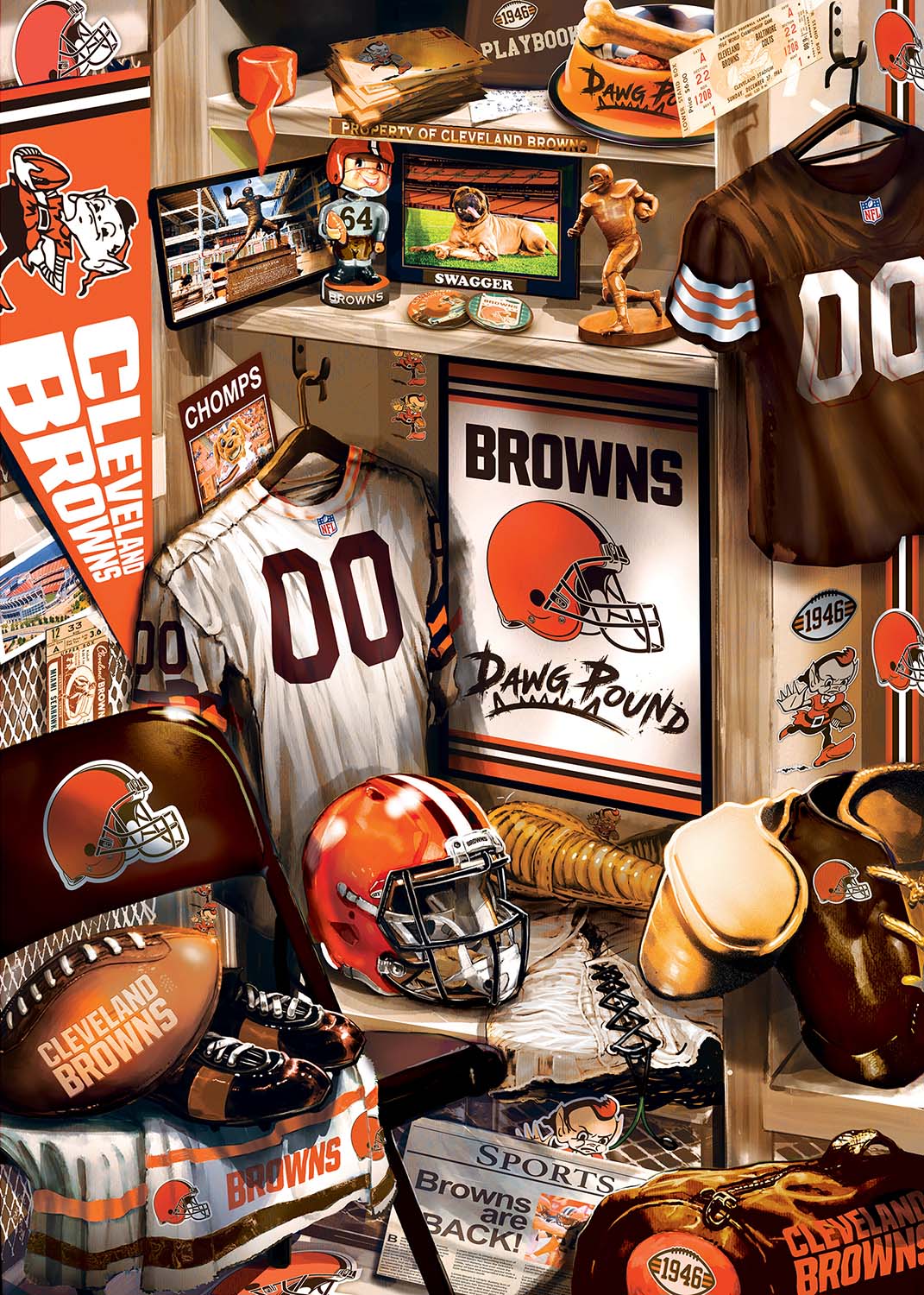 Cleveland Browns NFL Locker Room Sports Jigsaw Puzzle