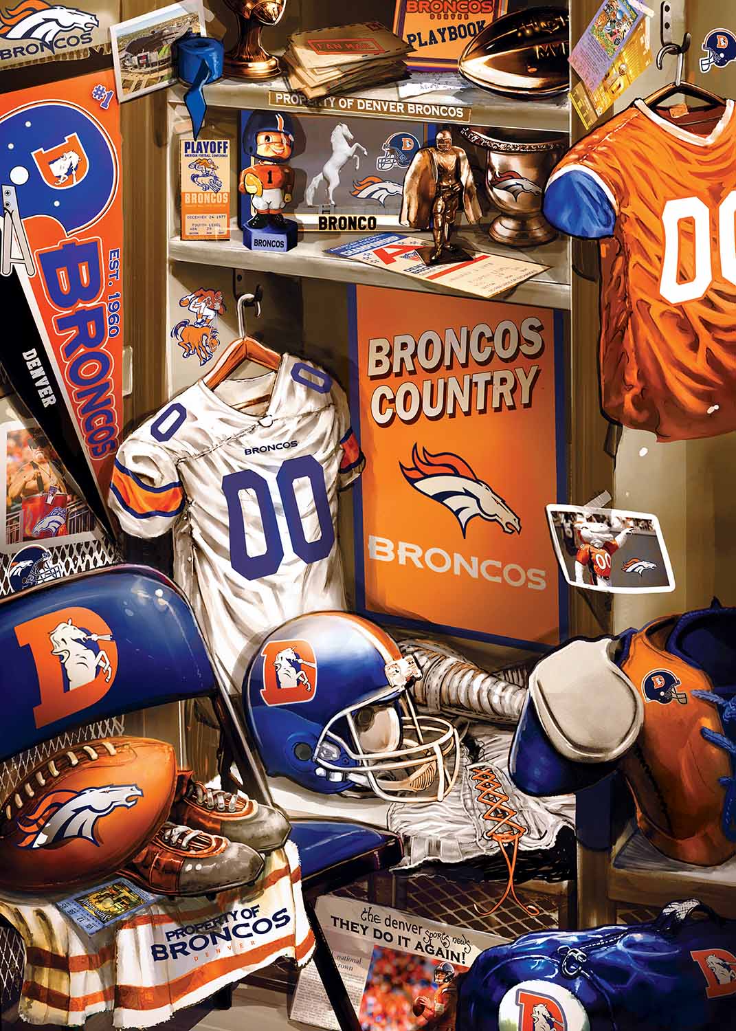 Denver Broncos NFL Locker Room  Sports Jigsaw Puzzle