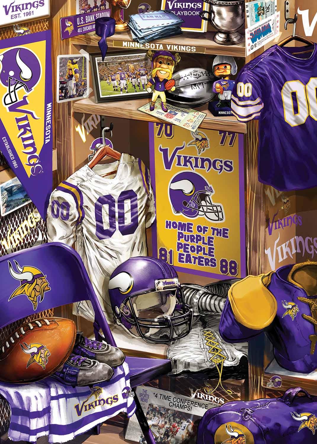 Minnesota Vikings NFL Locker Room Sports Jigsaw Puzzle