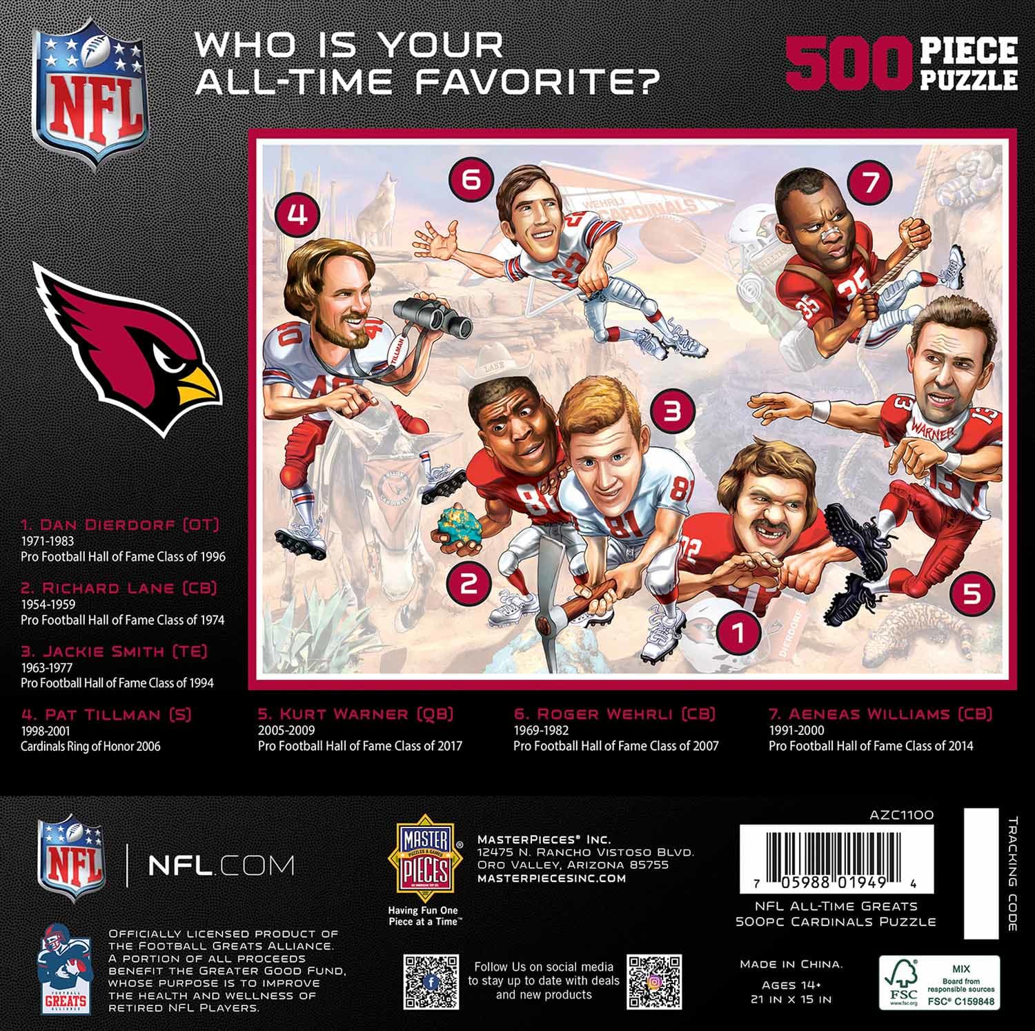 Arizona Cardinals NFL All-Time Greats - Scratch and Dent