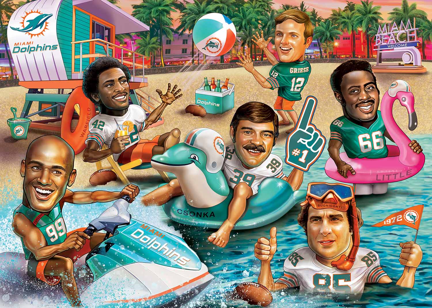 Miami Dolphins NFL All-Time Greats  Sports Jigsaw Puzzle