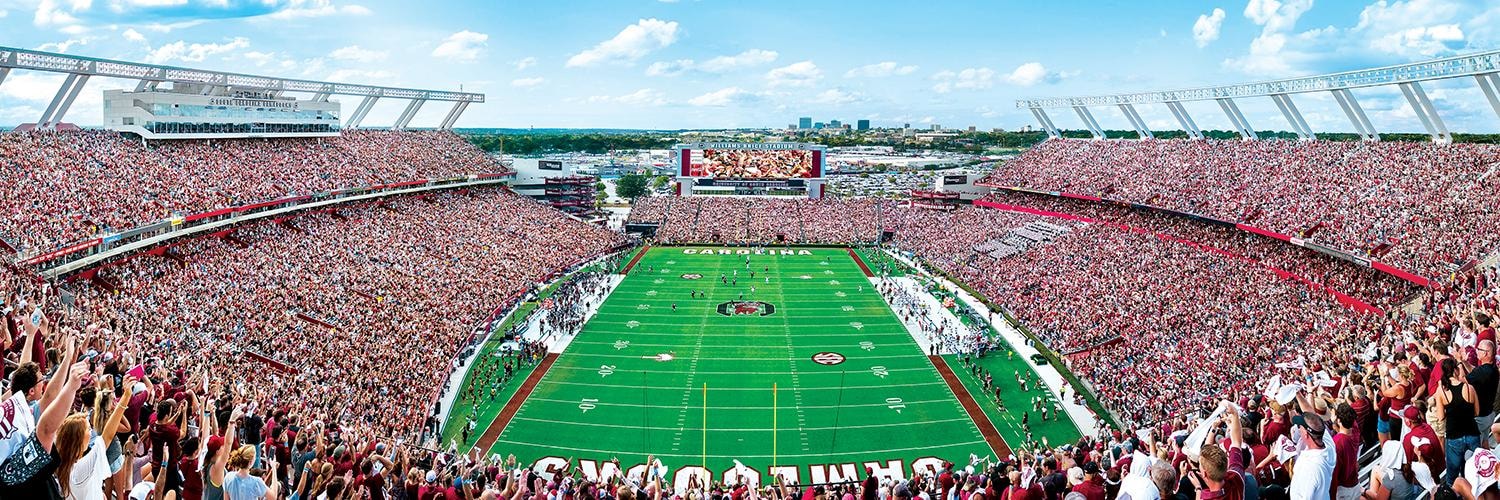 South Carolina Gamecocks NCAA Panoramic Puzzle - End Zone