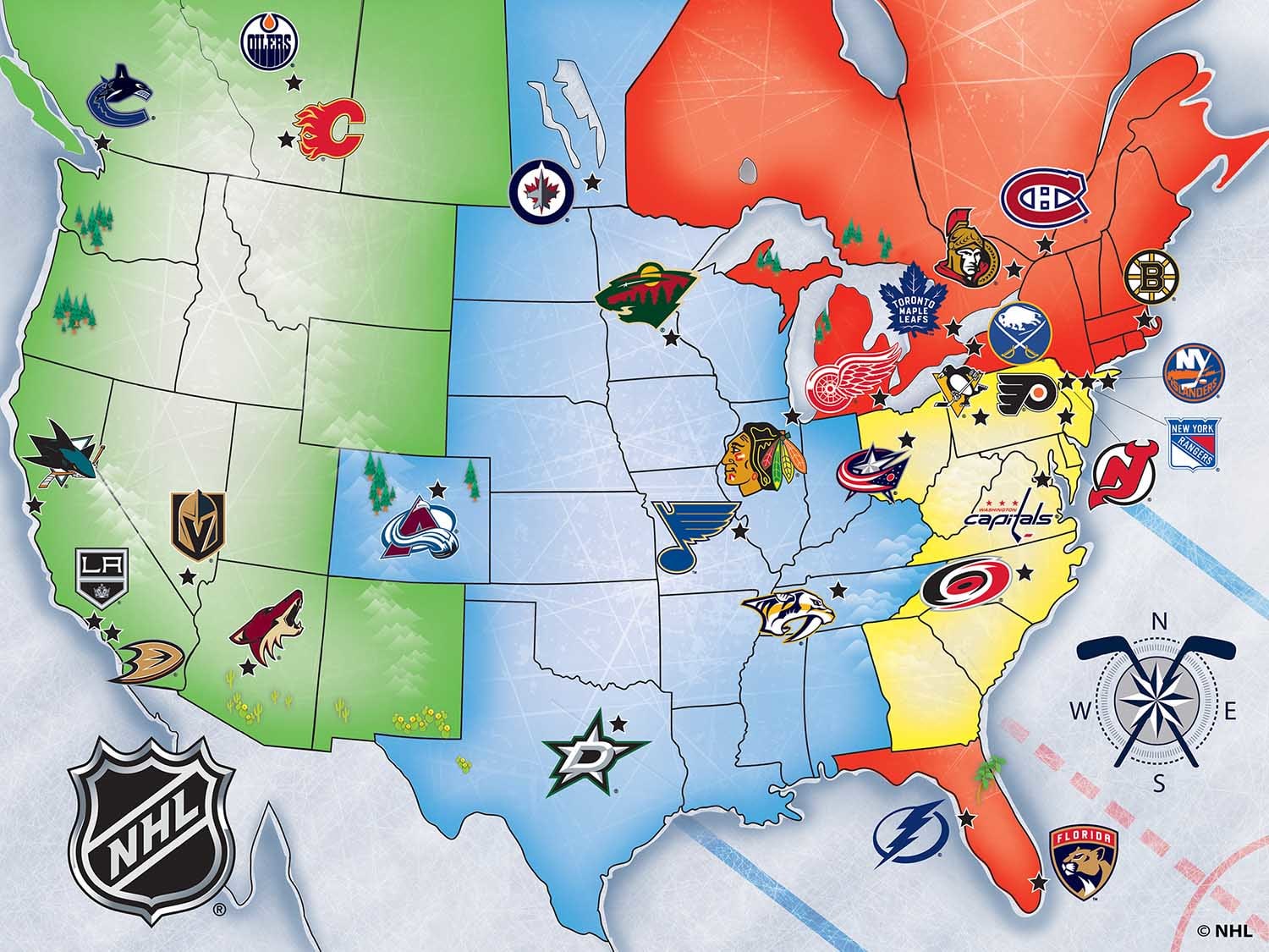 NHL USA Map - Scratch and Dent Sports
