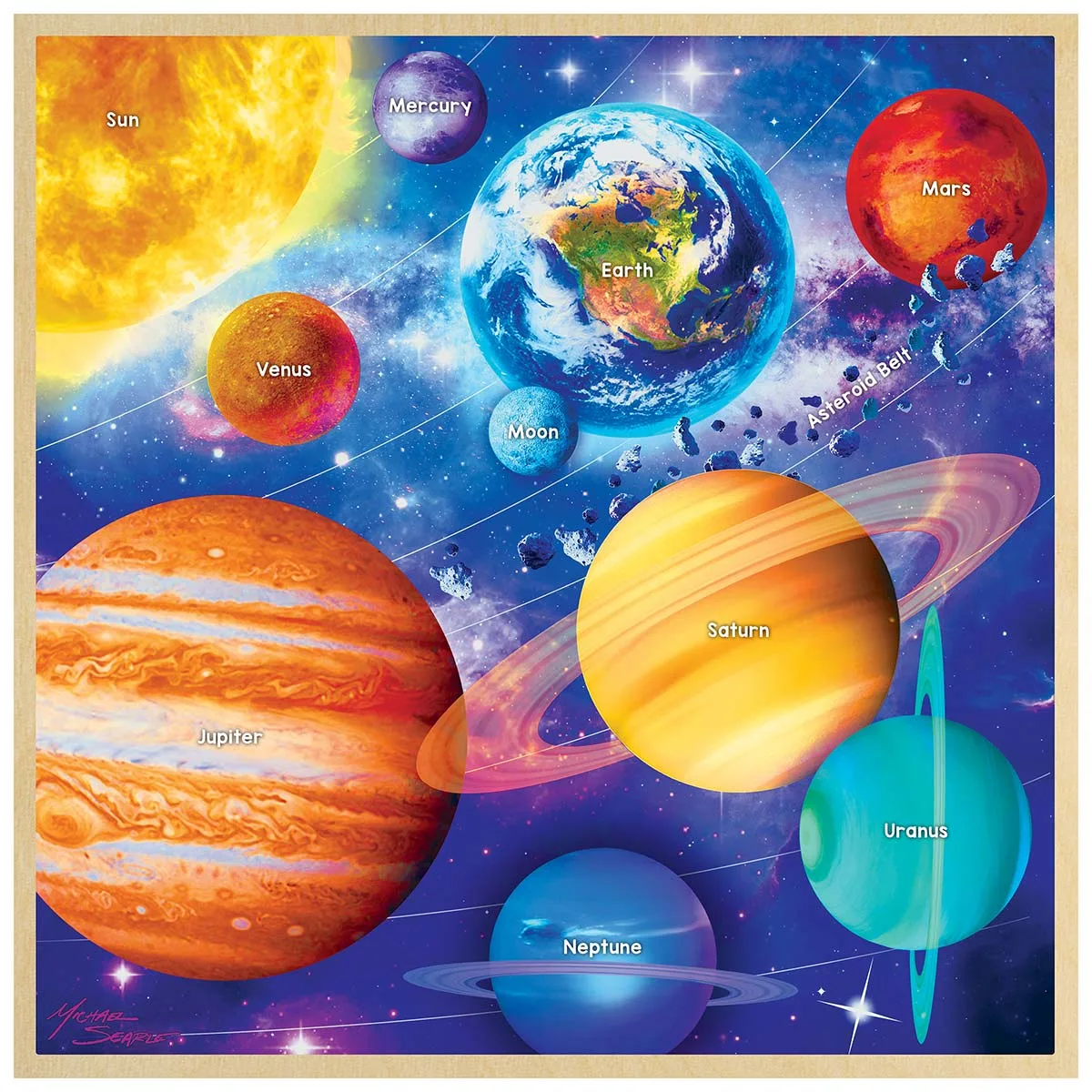 Solar System - Wood Jigsaw Puzzle Space