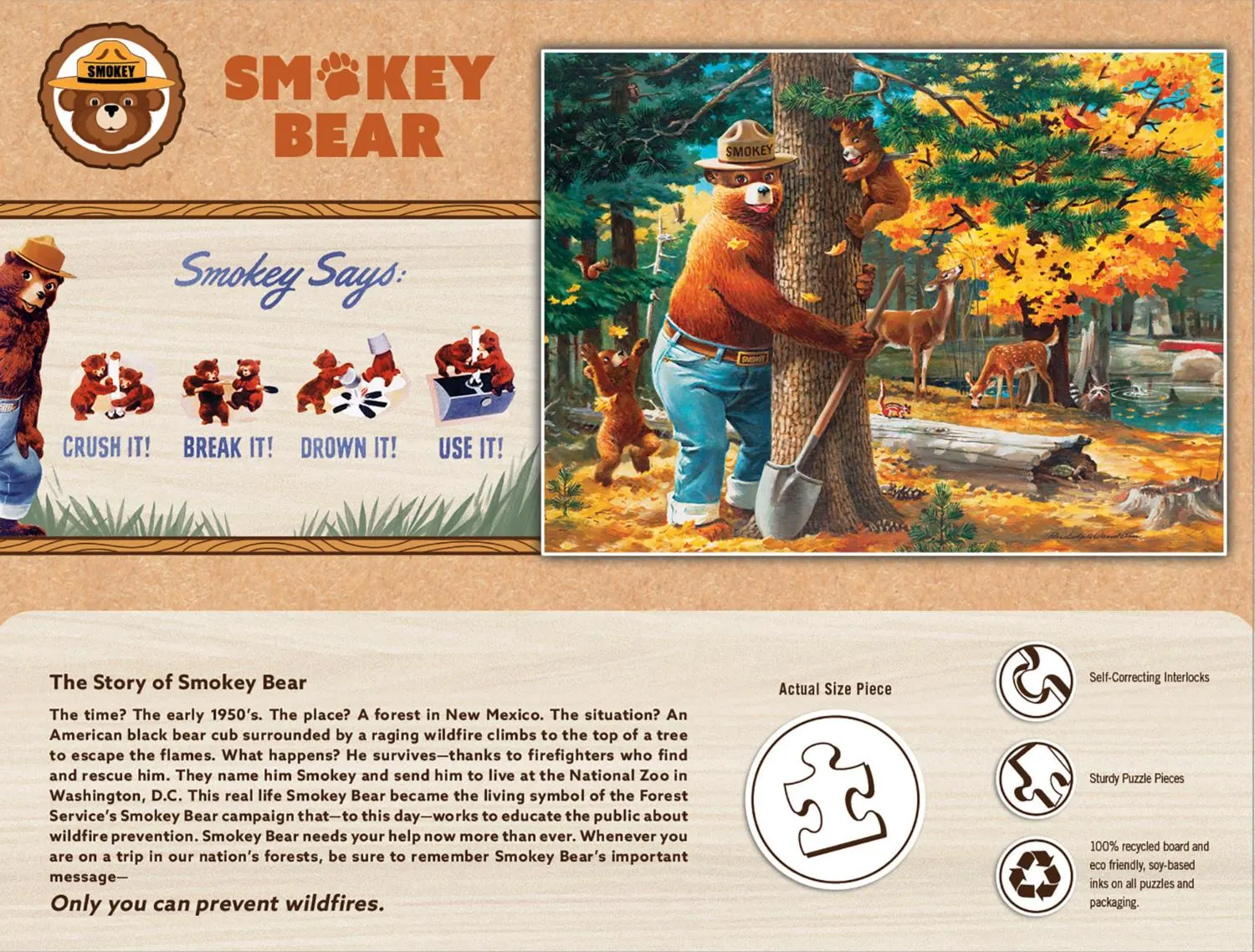 Smokey Bear - 100 Piece Puzzle - Scratch and Dent