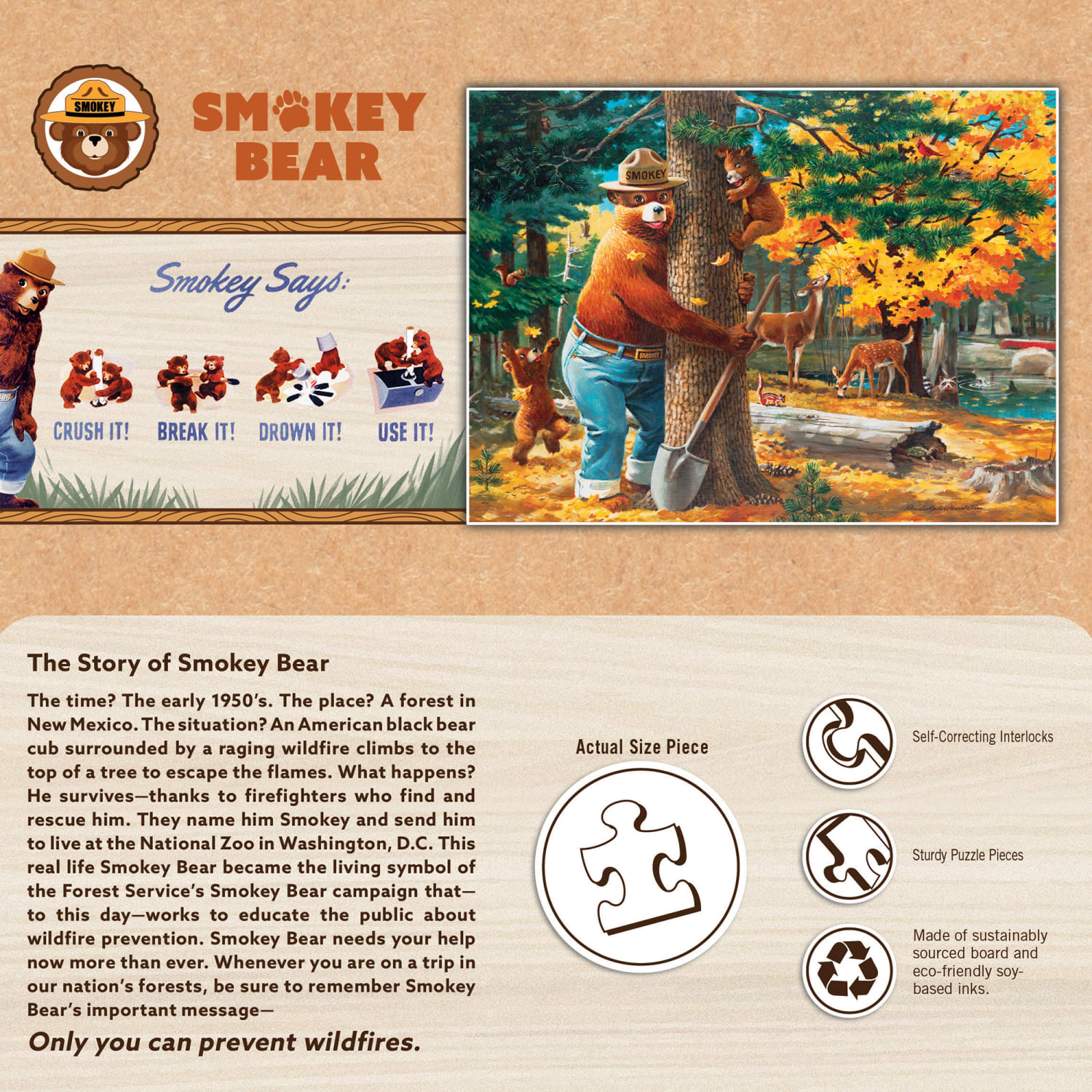 Smokey Bear - 100 Piece Puzzle