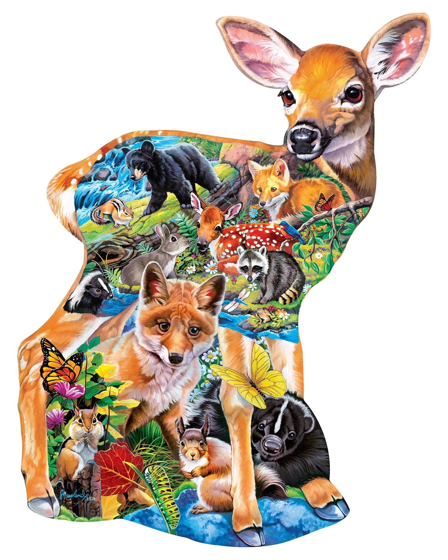Fawn Friends - 100 Piece Shaped Puzzle Animals