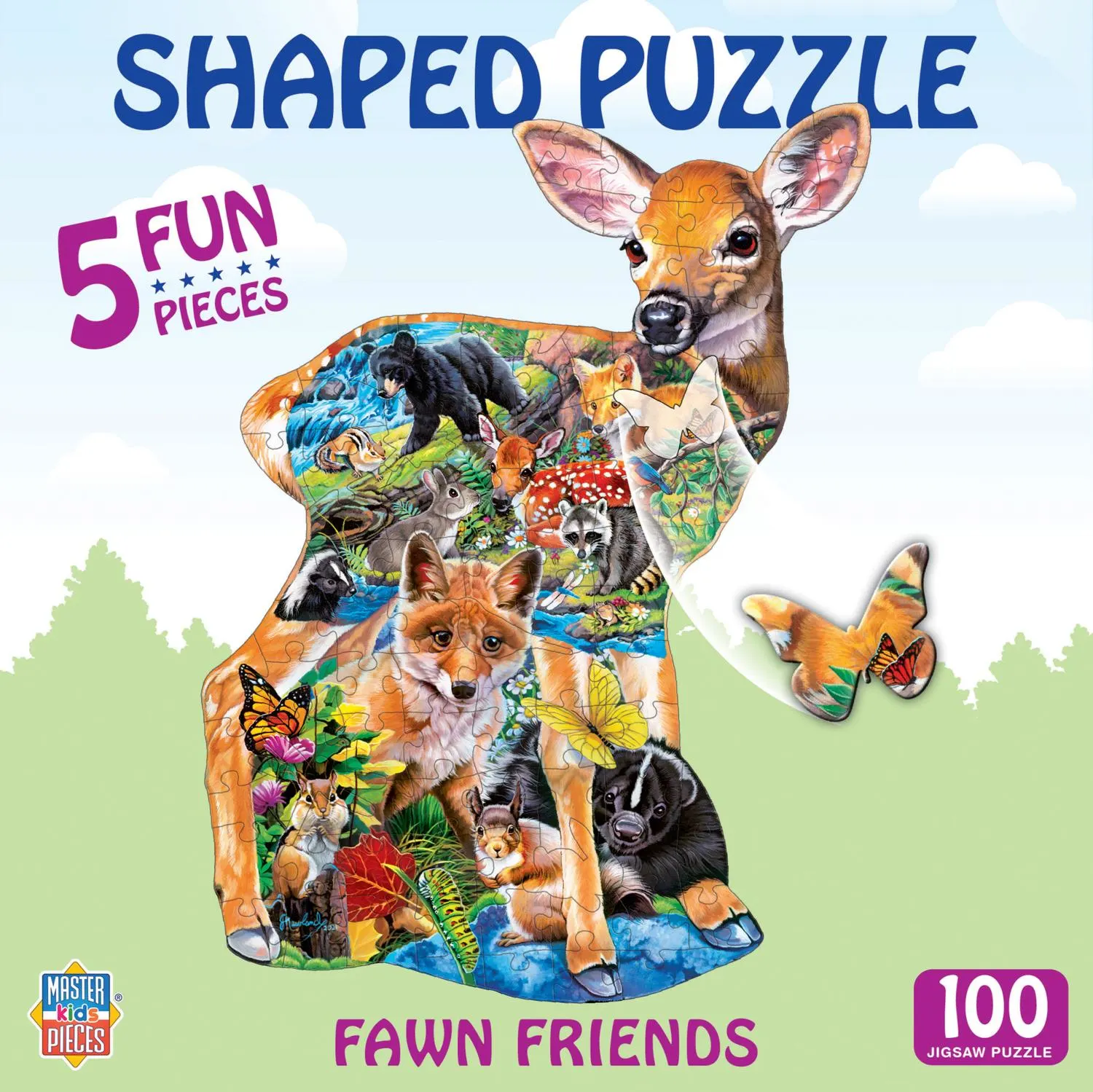 Fawn Friends - 100 Piece Shaped Puzzle