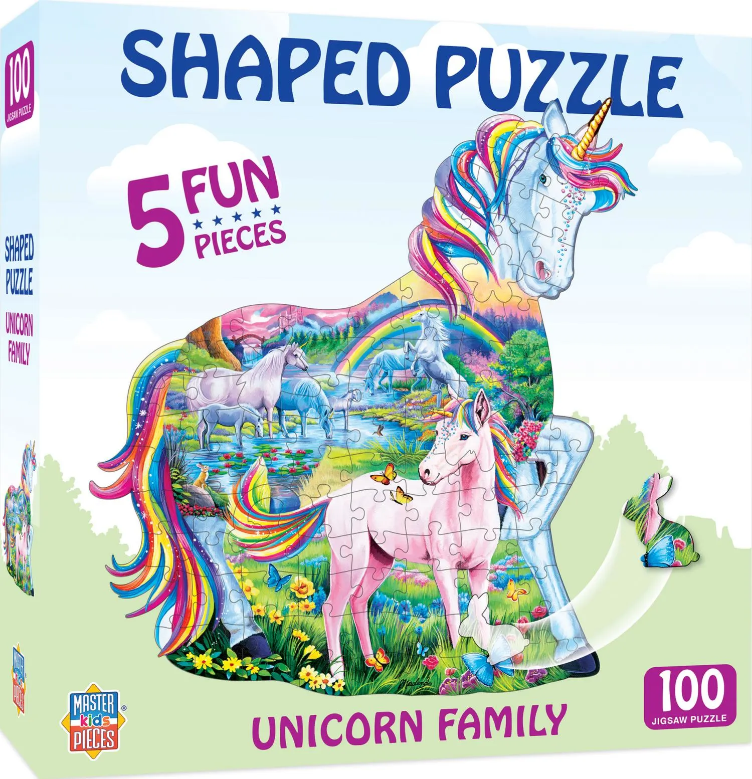 Unicorn Family - 100 Piece Shaped Puzzle