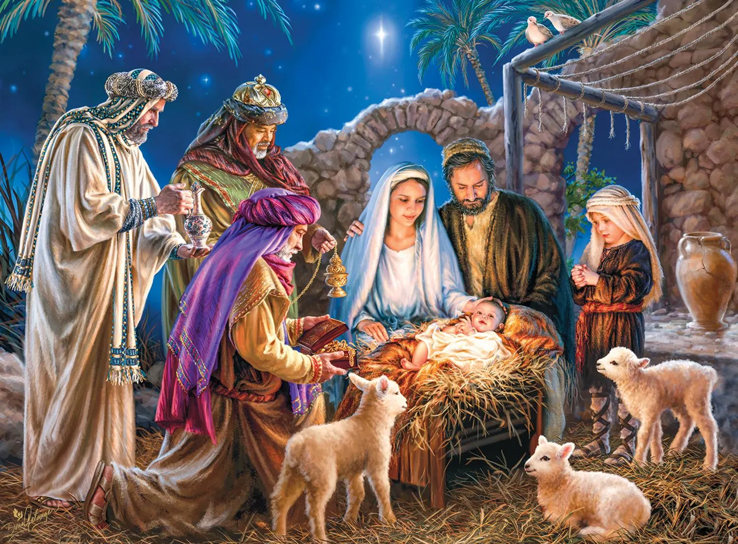 Holiday - Christ is Born 100 Piece Glitter Puzzle Christmas
