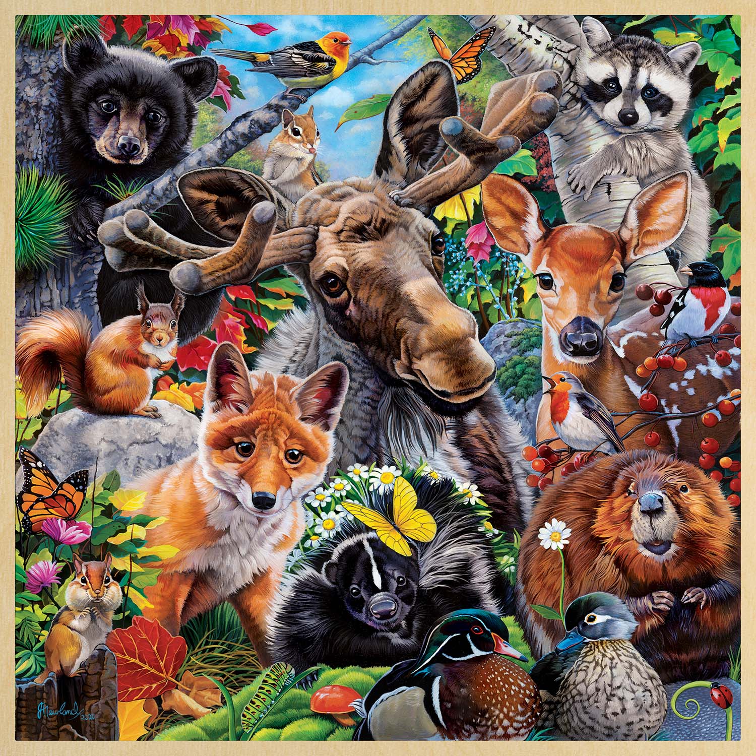 Wood Fun Facts - Woodland Friends  Forest Animal Jigsaw Puzzle