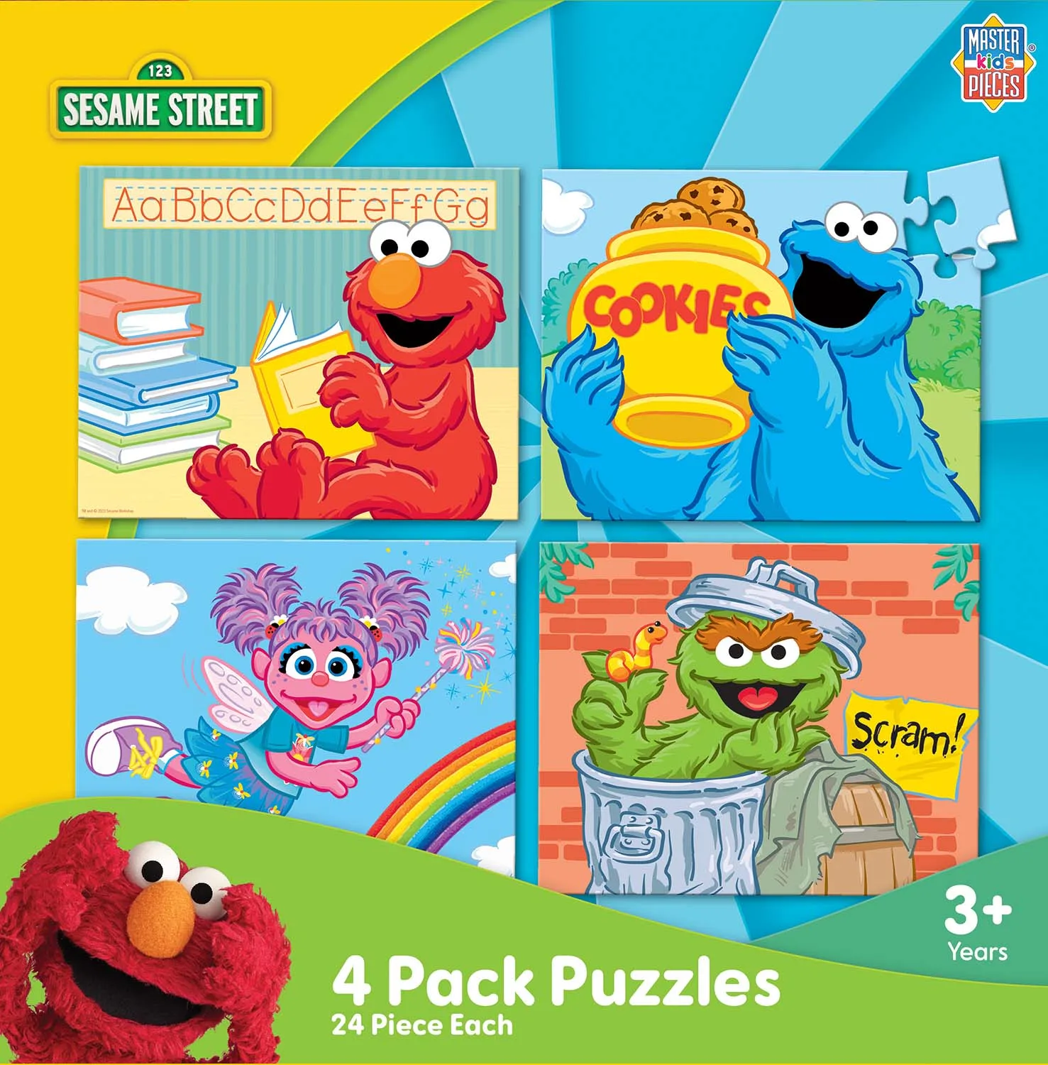 Sesame Street 4 Pack - 24 Piece Kids Puzzles Movies & TV