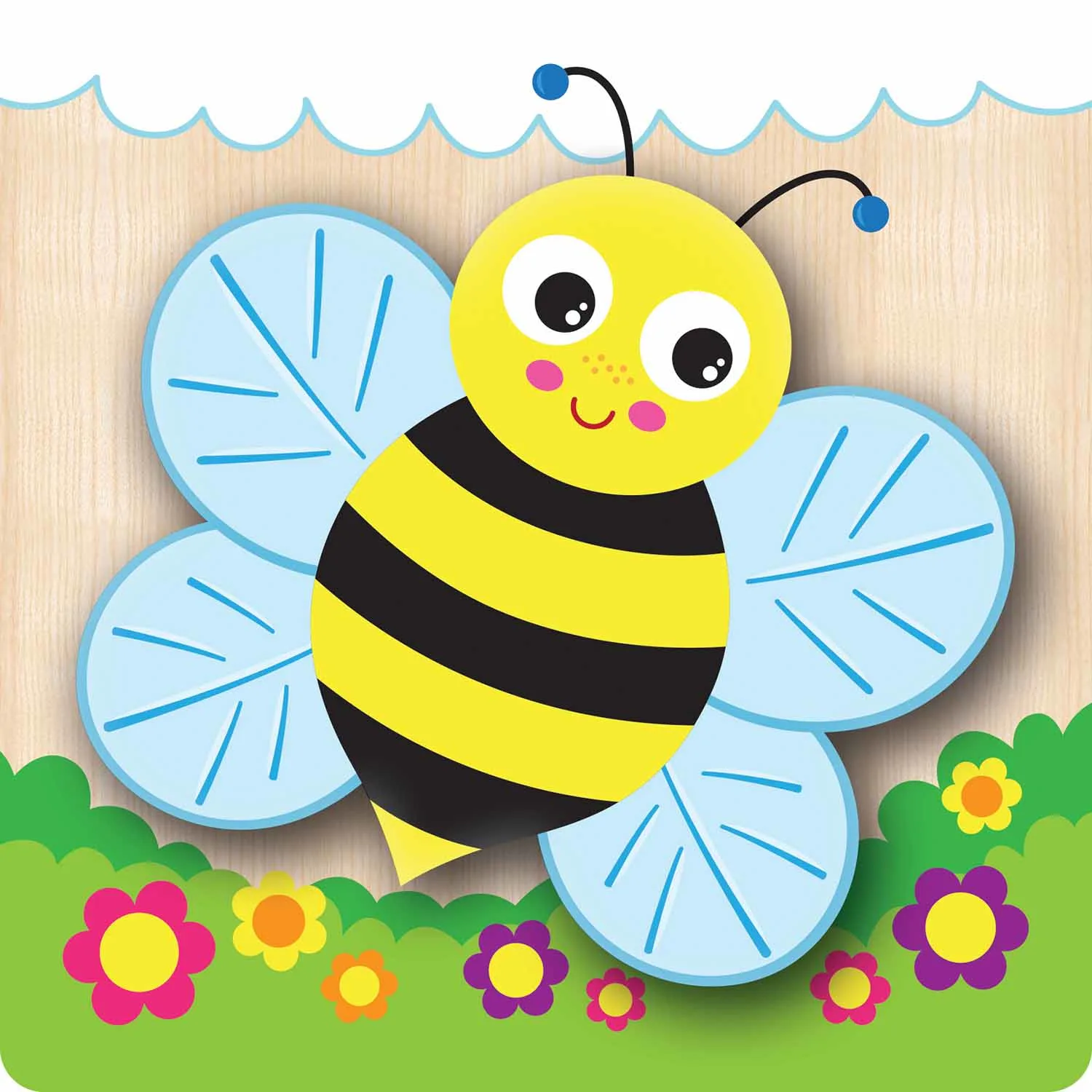 4 Chunky Wood Puzzles - Garden Friends