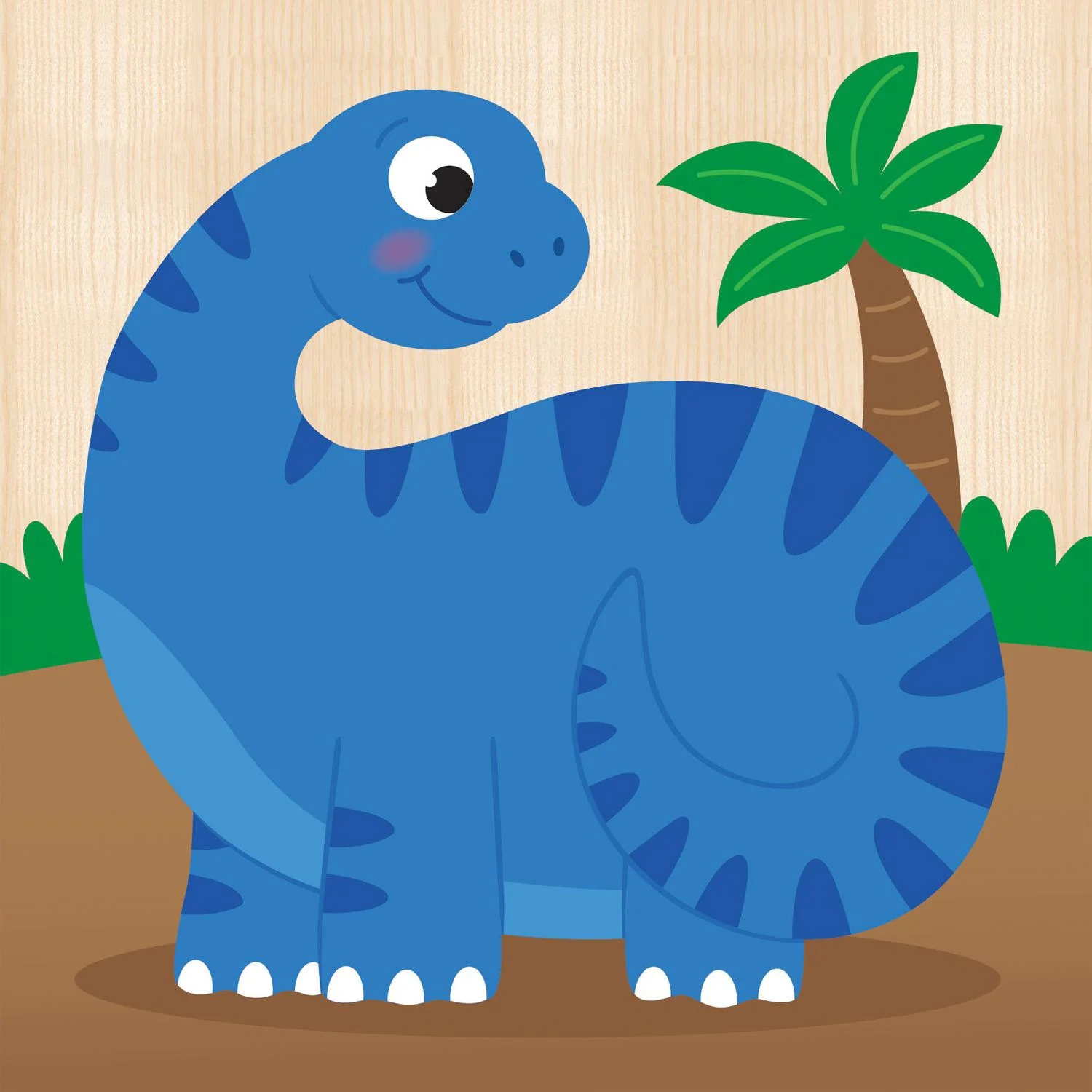 4 Chunky Wood Puzzles - Dinosaurs