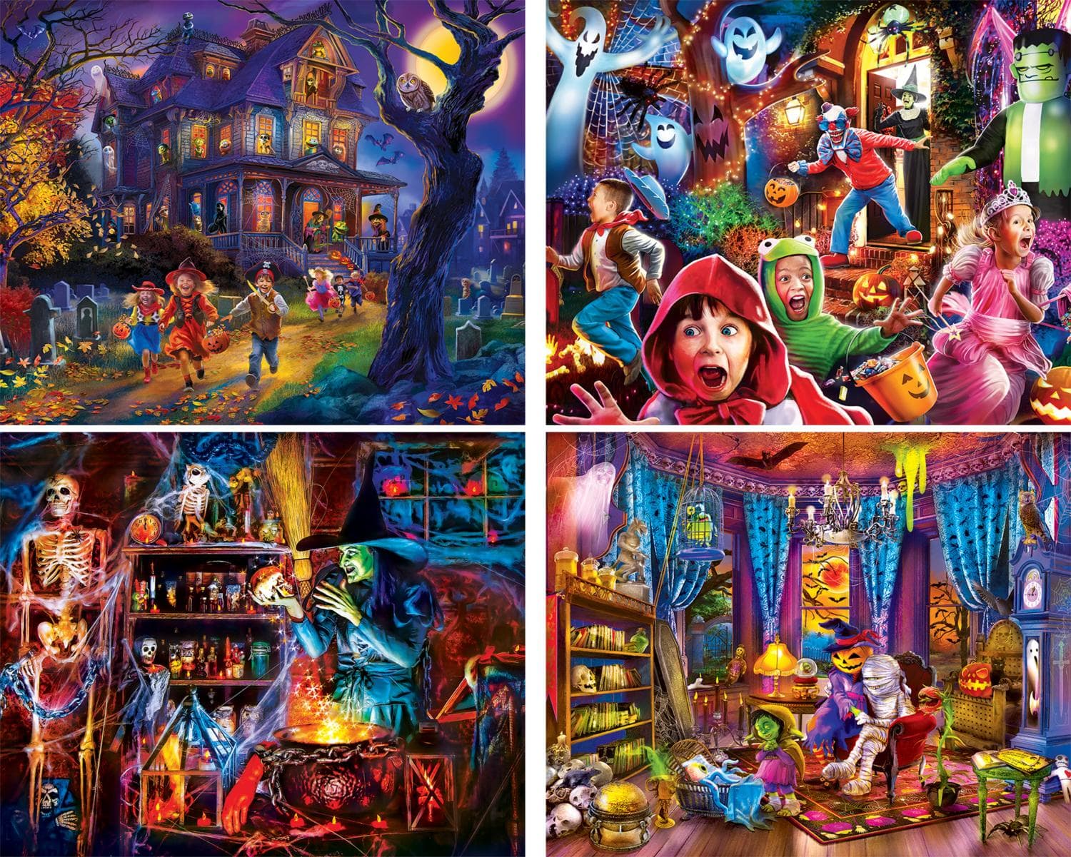Halloween Glow in the Dark - 4 Pack 100 Piece Puzzles - Scratch and Dent