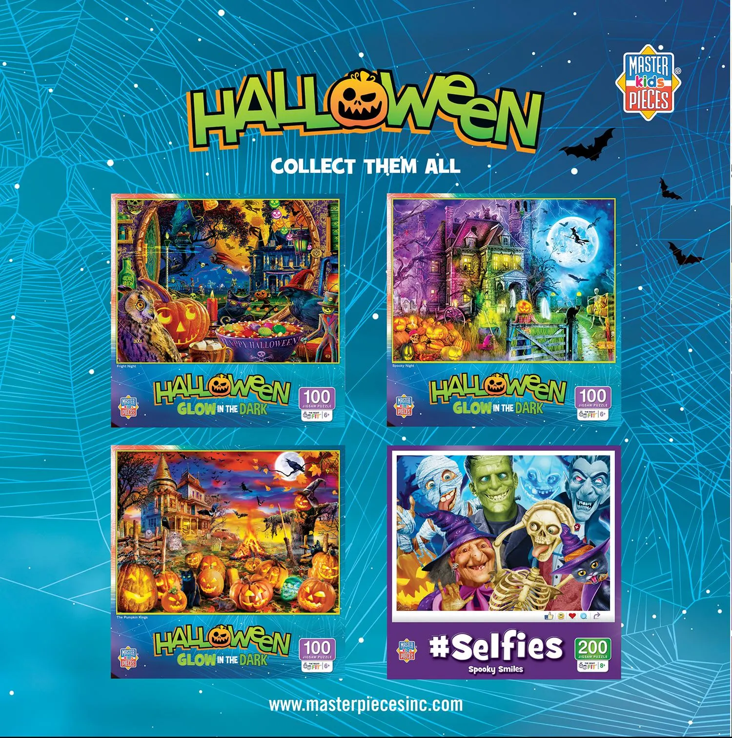 Halloween Glow in the Dark - 4 Pack 100 Piece Puzzles - Scratch and Dent