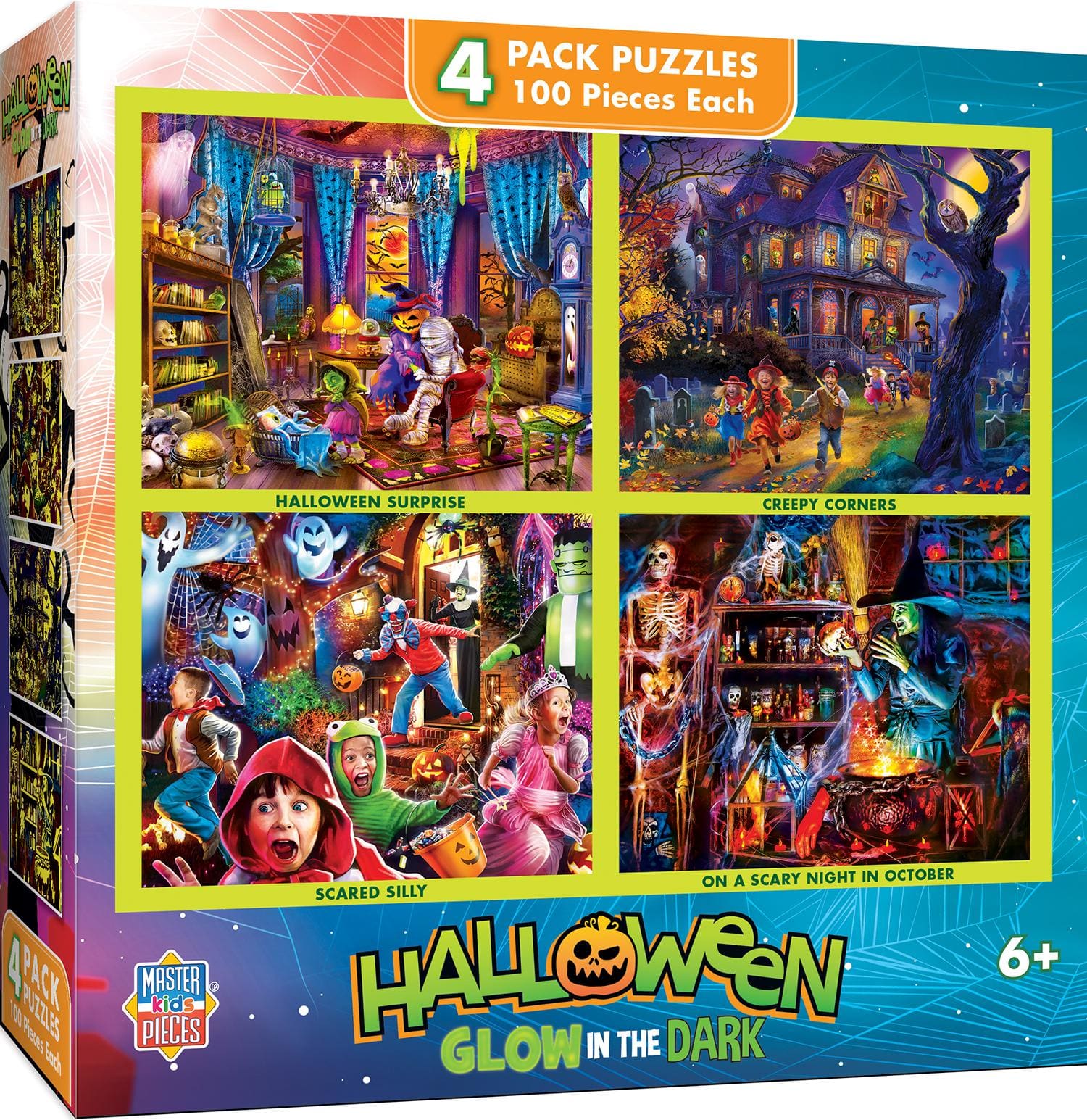 Halloween Glow in the Dark - 4 Pack 100 Piece Puzzles - Scratch and Dent